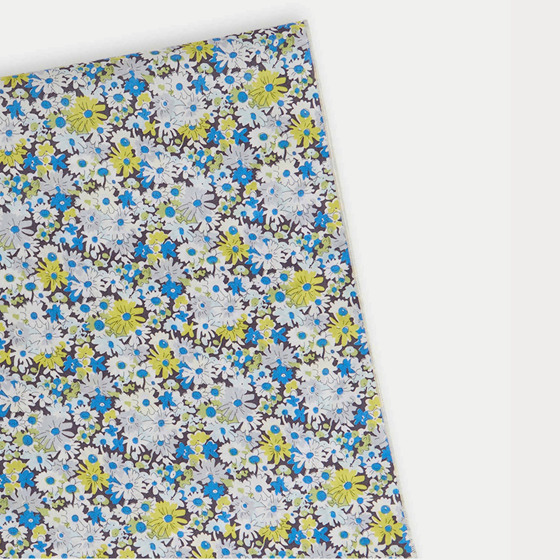 Girls Blue Floral Cotton Scarf