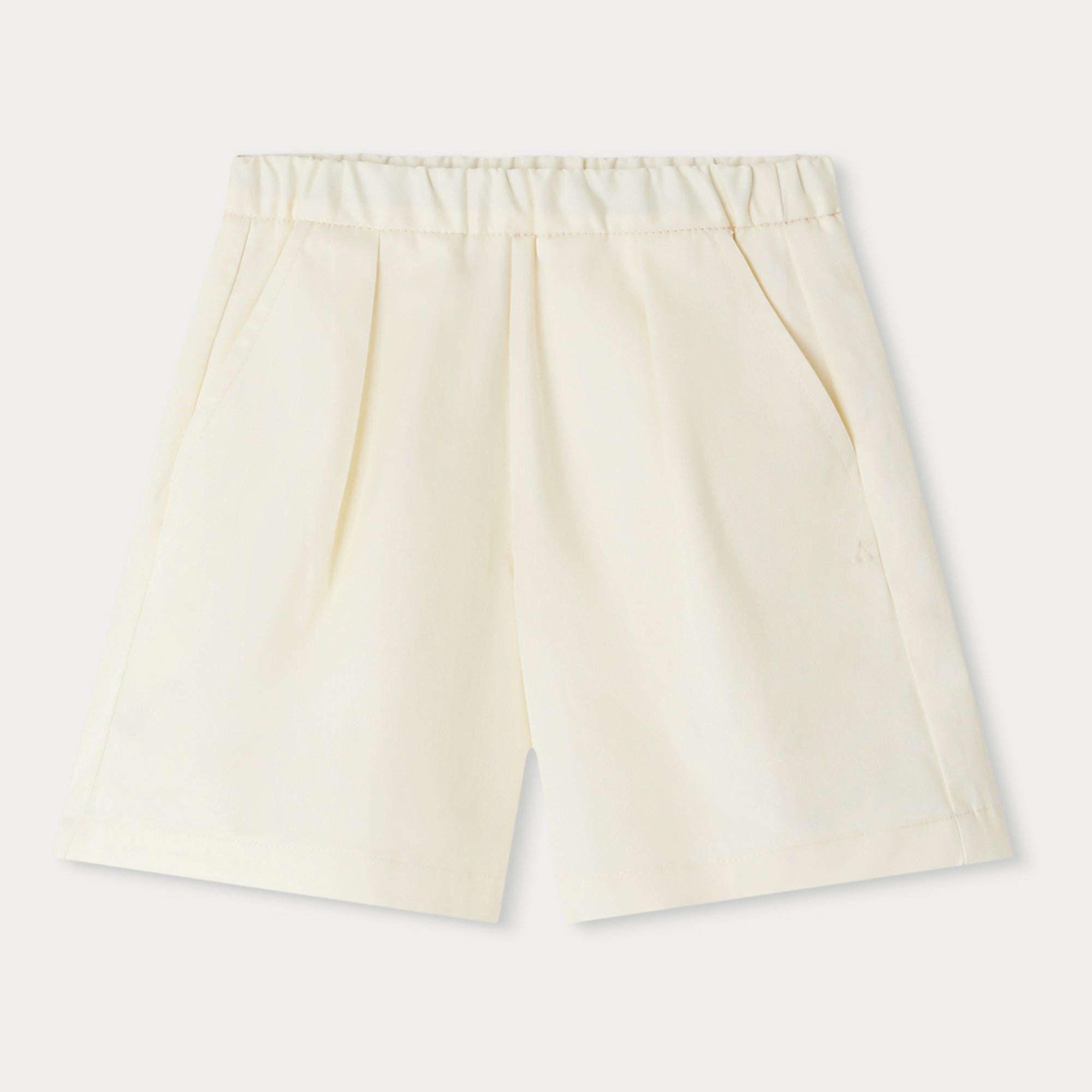 Girls Light Yellow Cotton Shorts