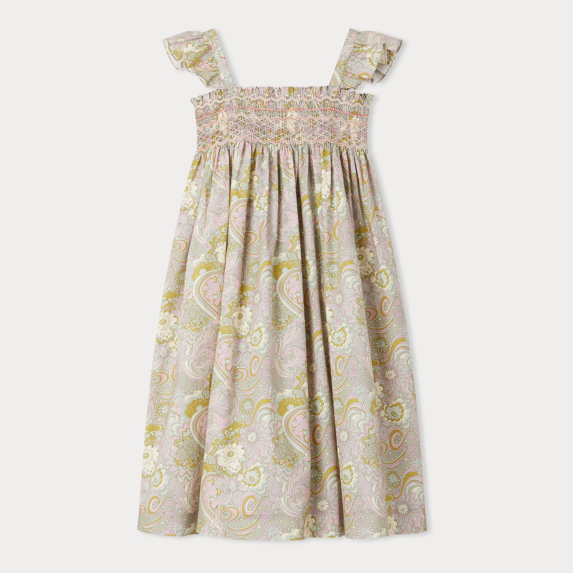 Girls Multicolor Flower Cotton Dress