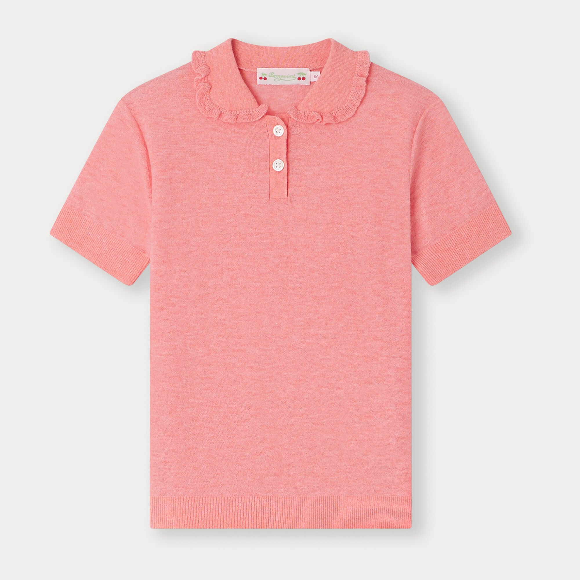 Girls Pink Short Sleeves Sweater