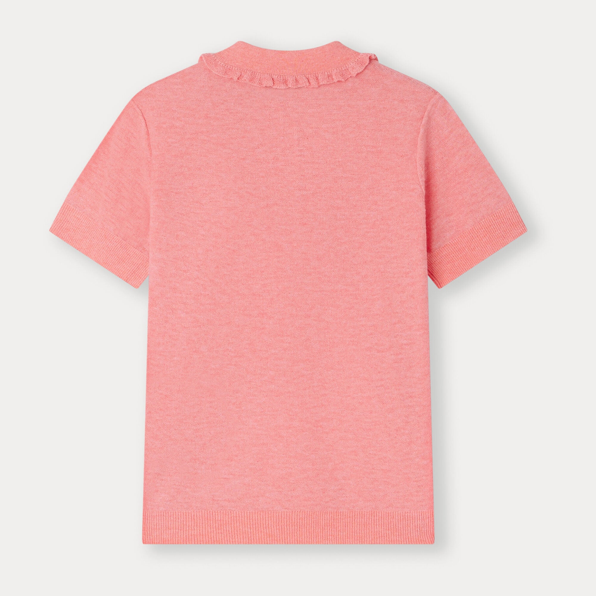 Girls Pink Short Sleeves Sweater