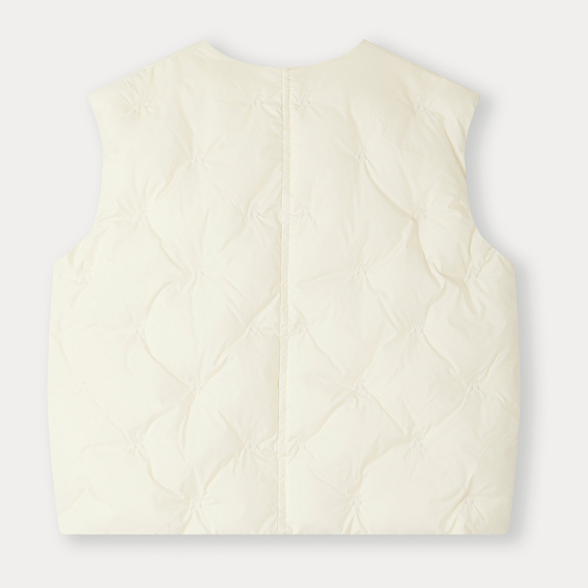 Girls White Embroidered Logo Padded Gilet