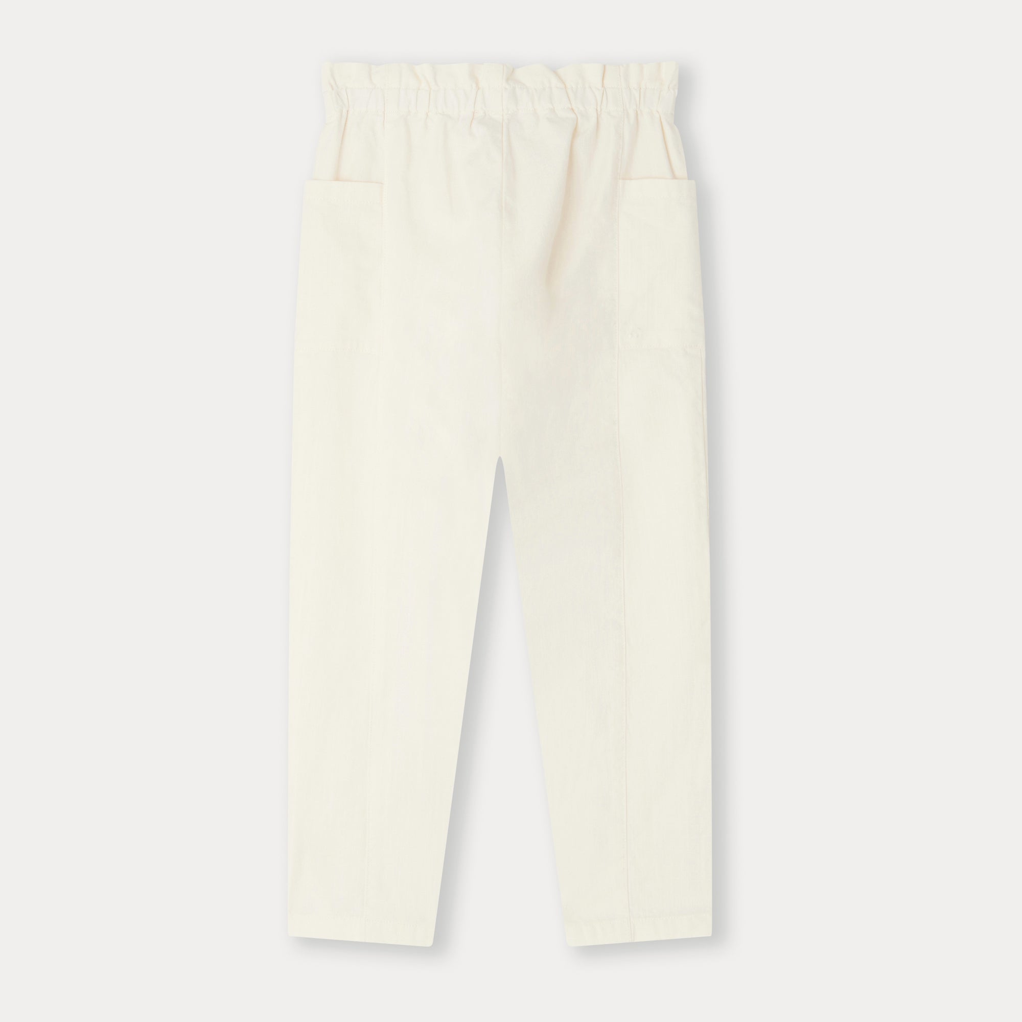 Girls White Cotton Trousers