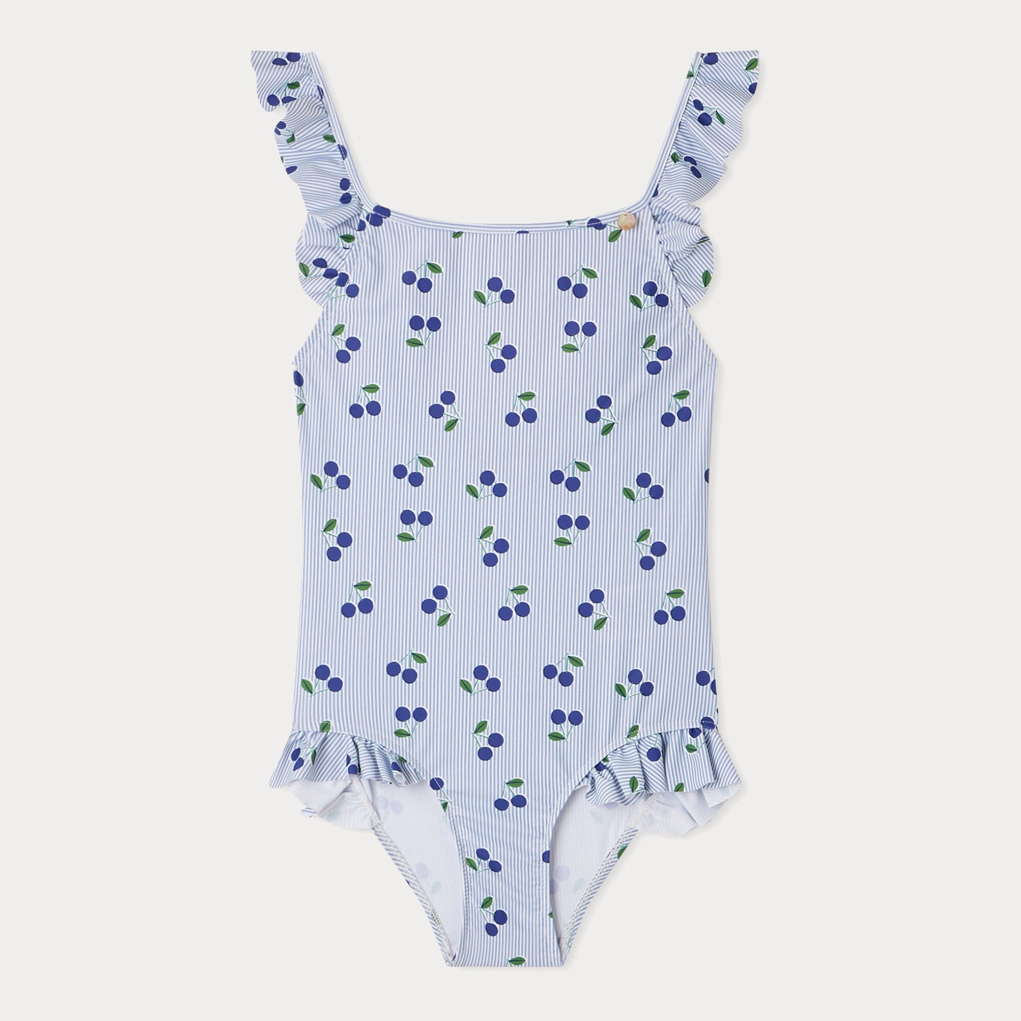 Girls Blue Stripes Swimsuit