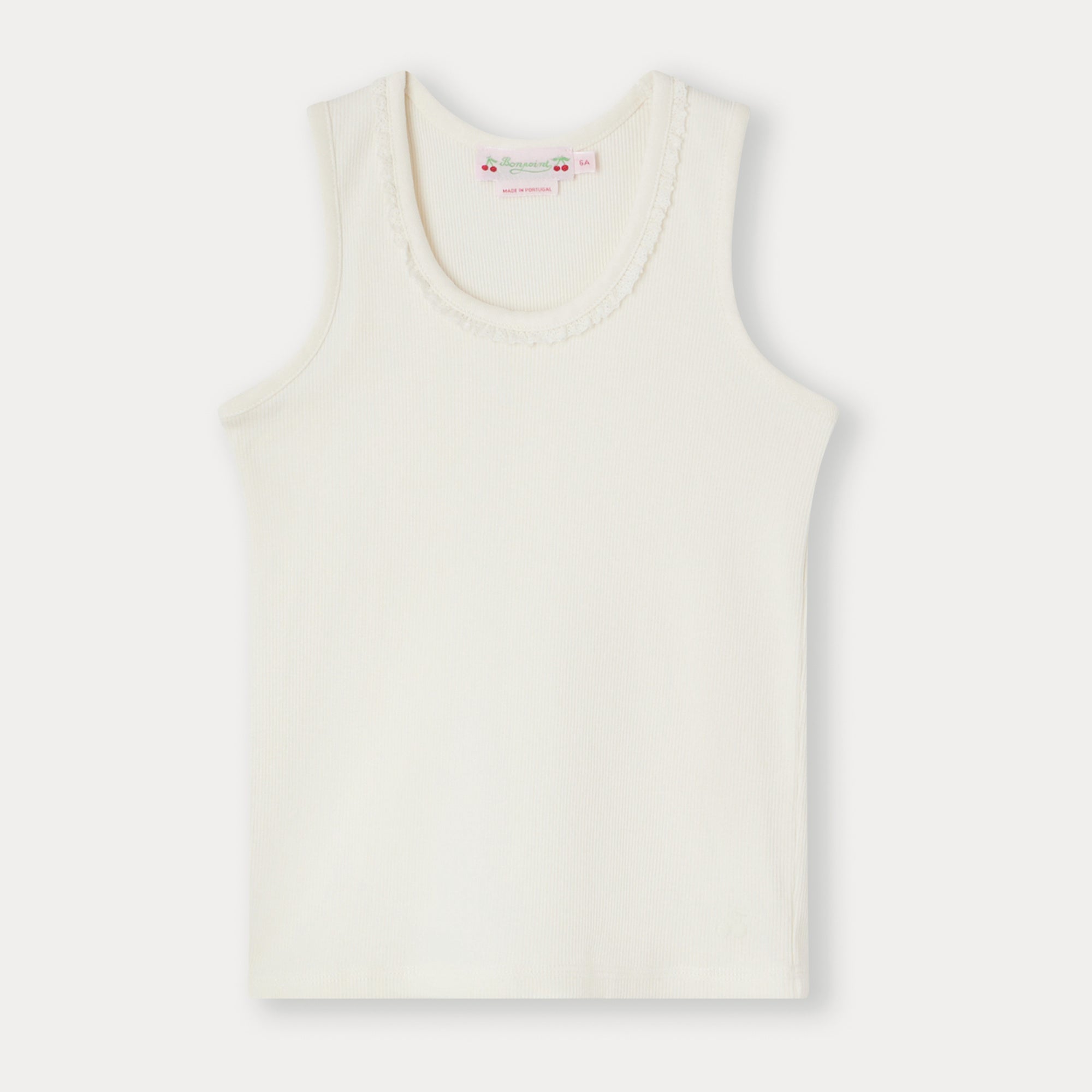 Girls White Cotton Vest