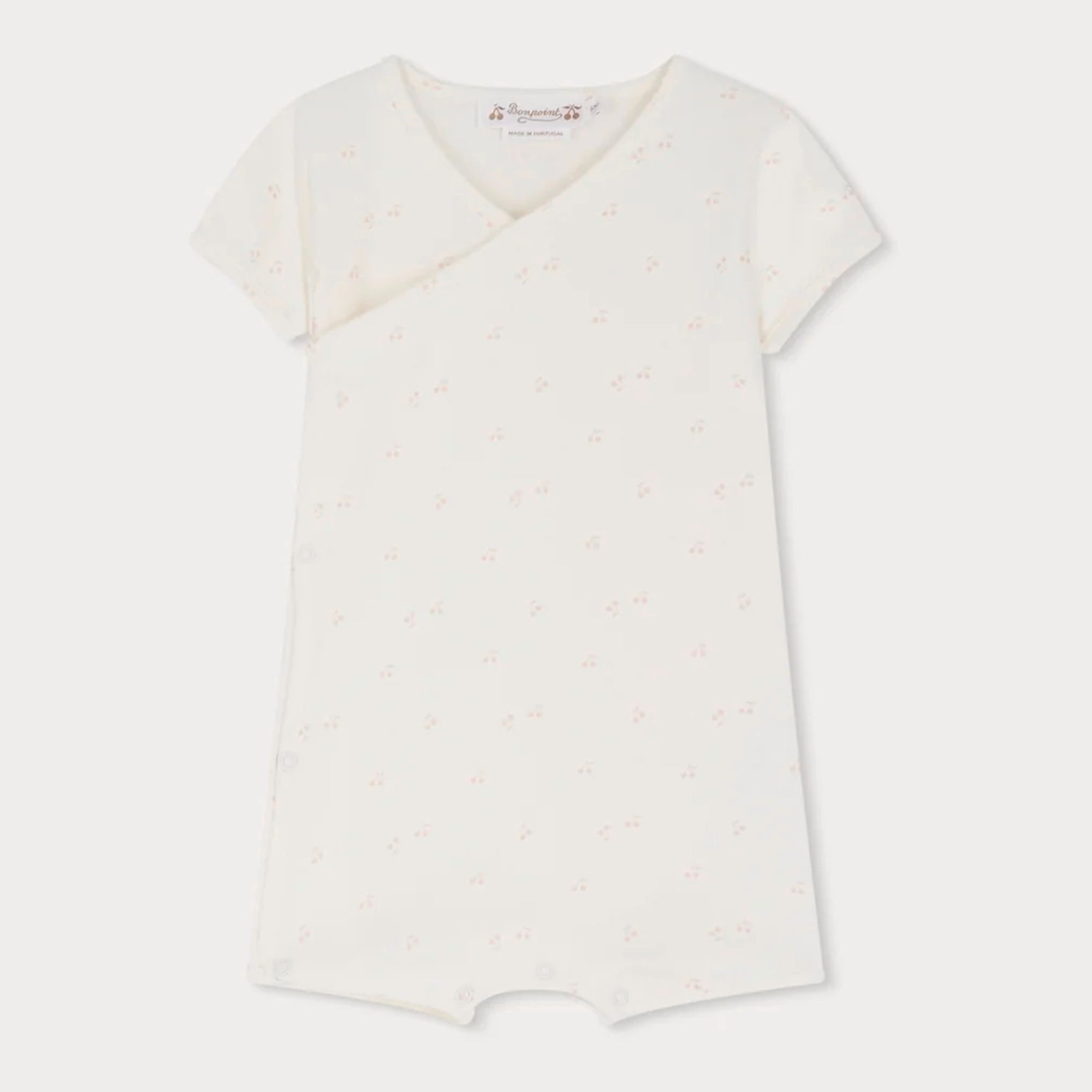 Baby Girls Light Pink Floral Cotton Babysuit
