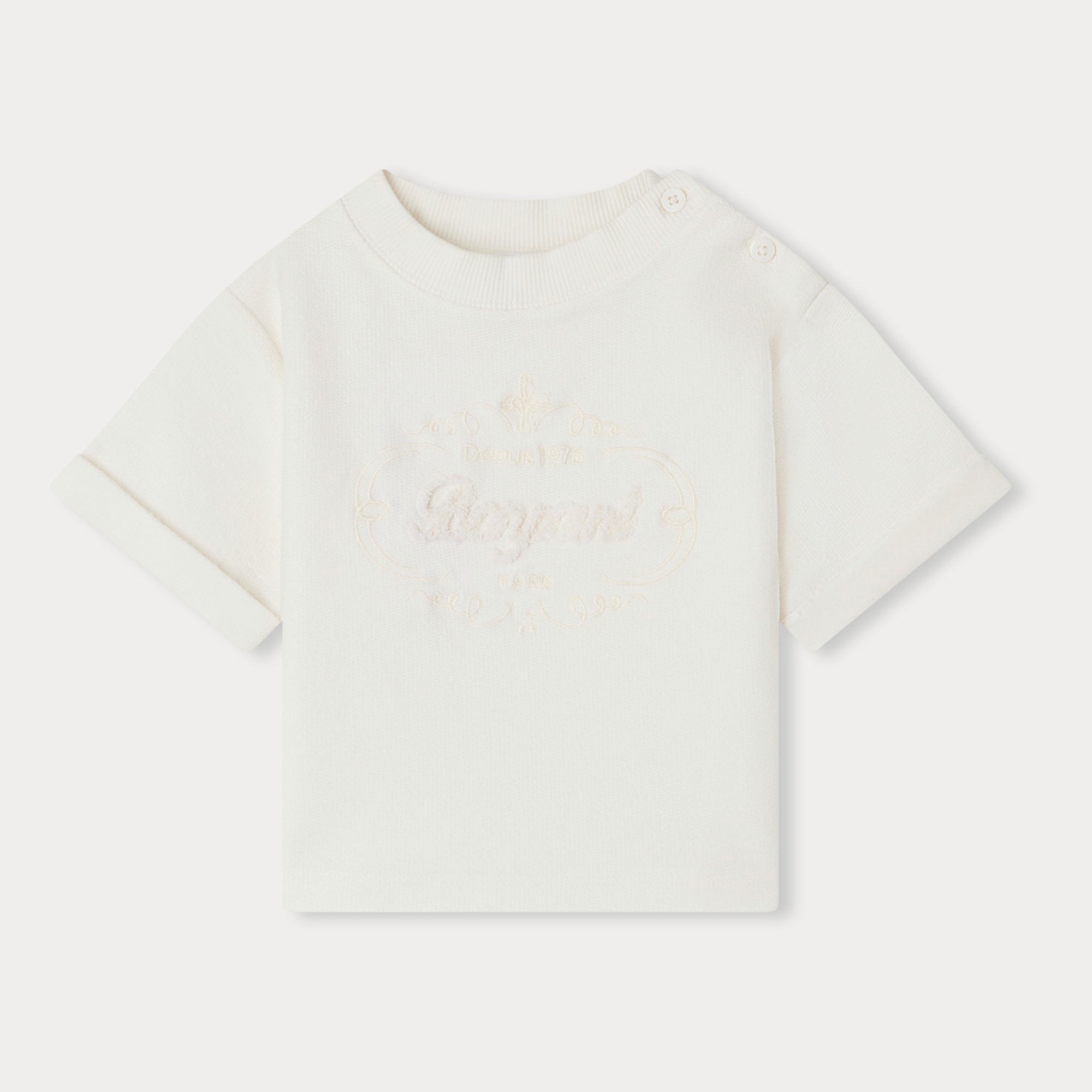 Baby Girls White Cotton T-Shirt