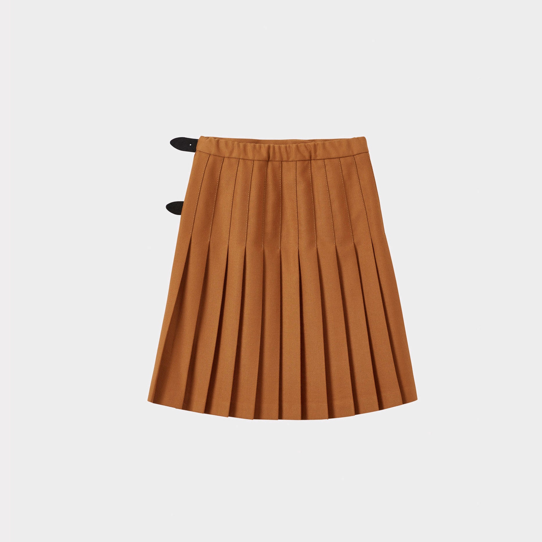 Girls Caramel Pleated Skirt