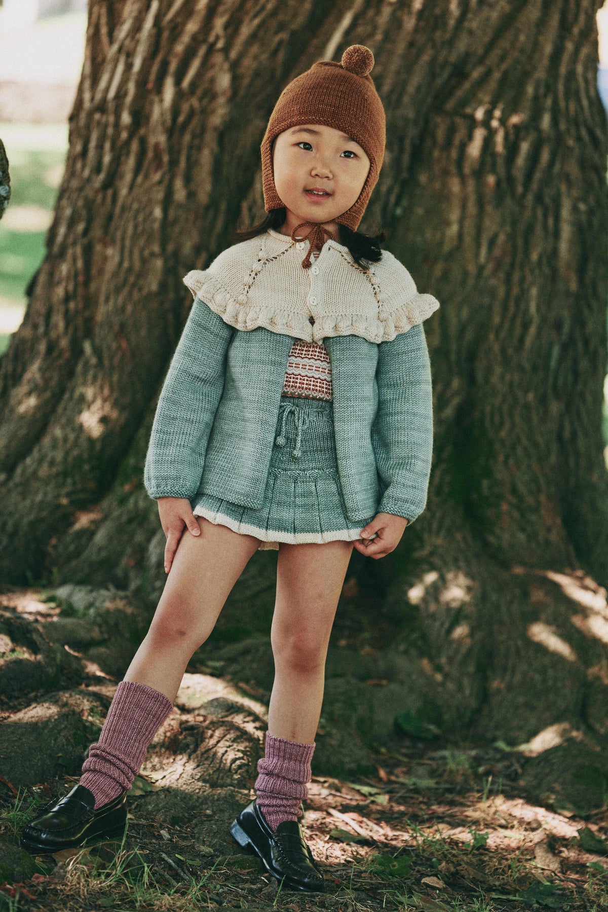 Girls Mint Green Wool Cardigan