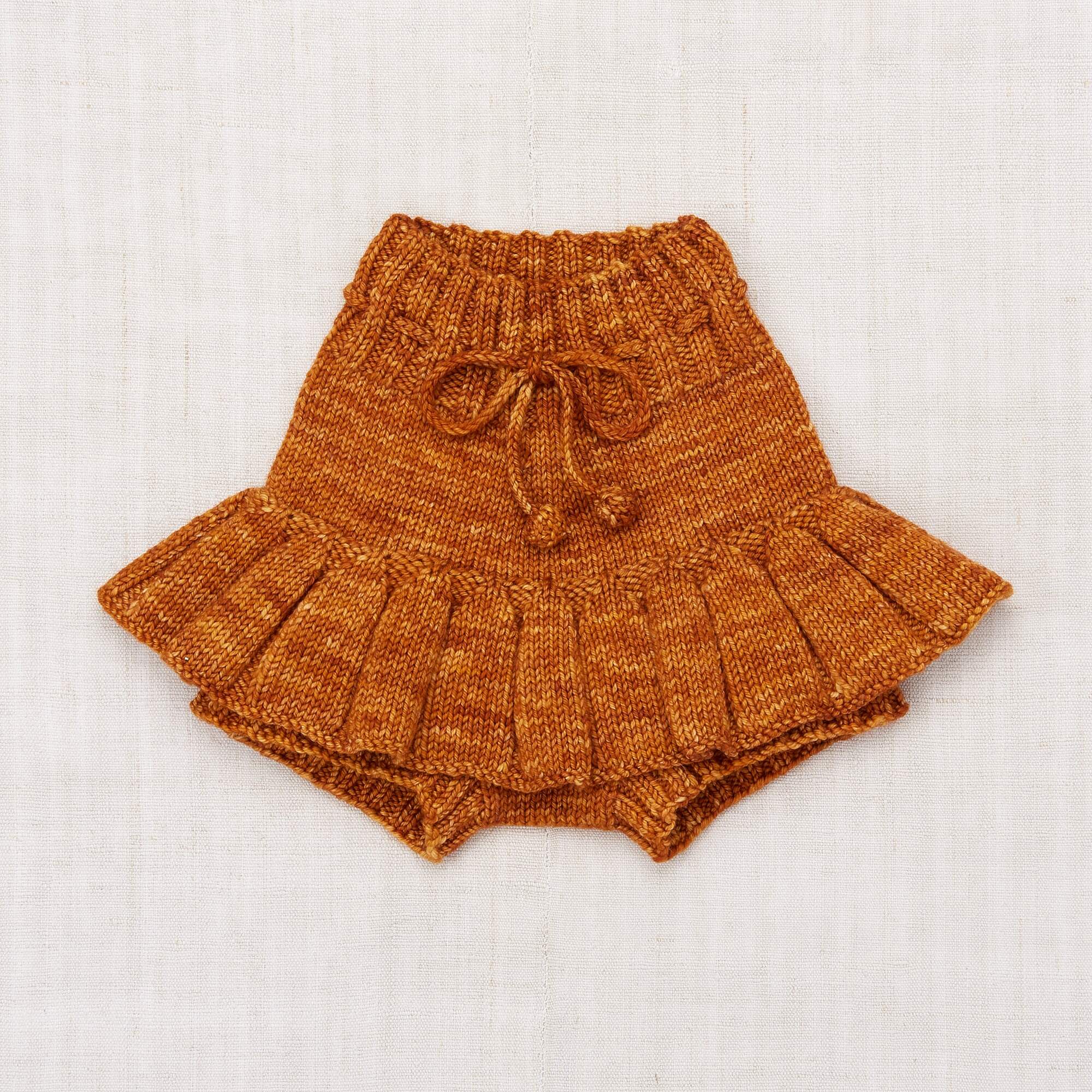 Girls Caramel Wool Skirt