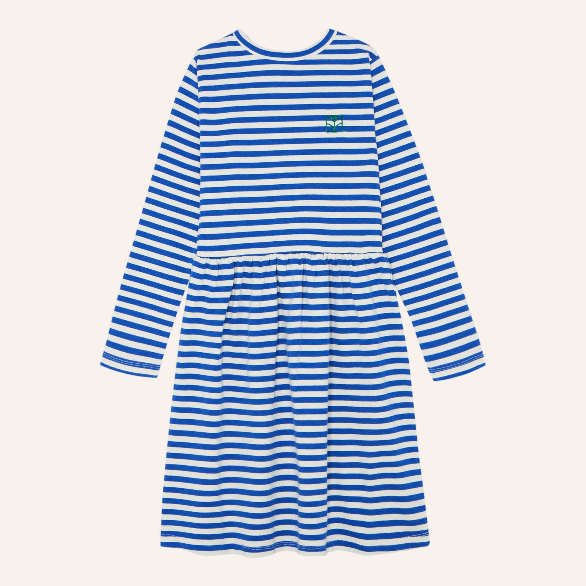 Girls Blue Stripes Cotton Dress
