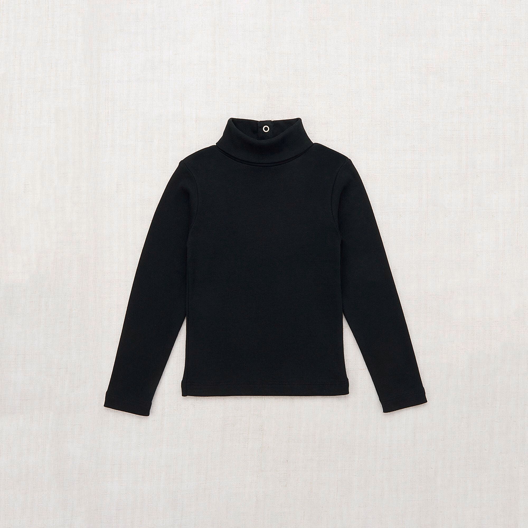 Boys & Girls Black Cotton Turtleneck