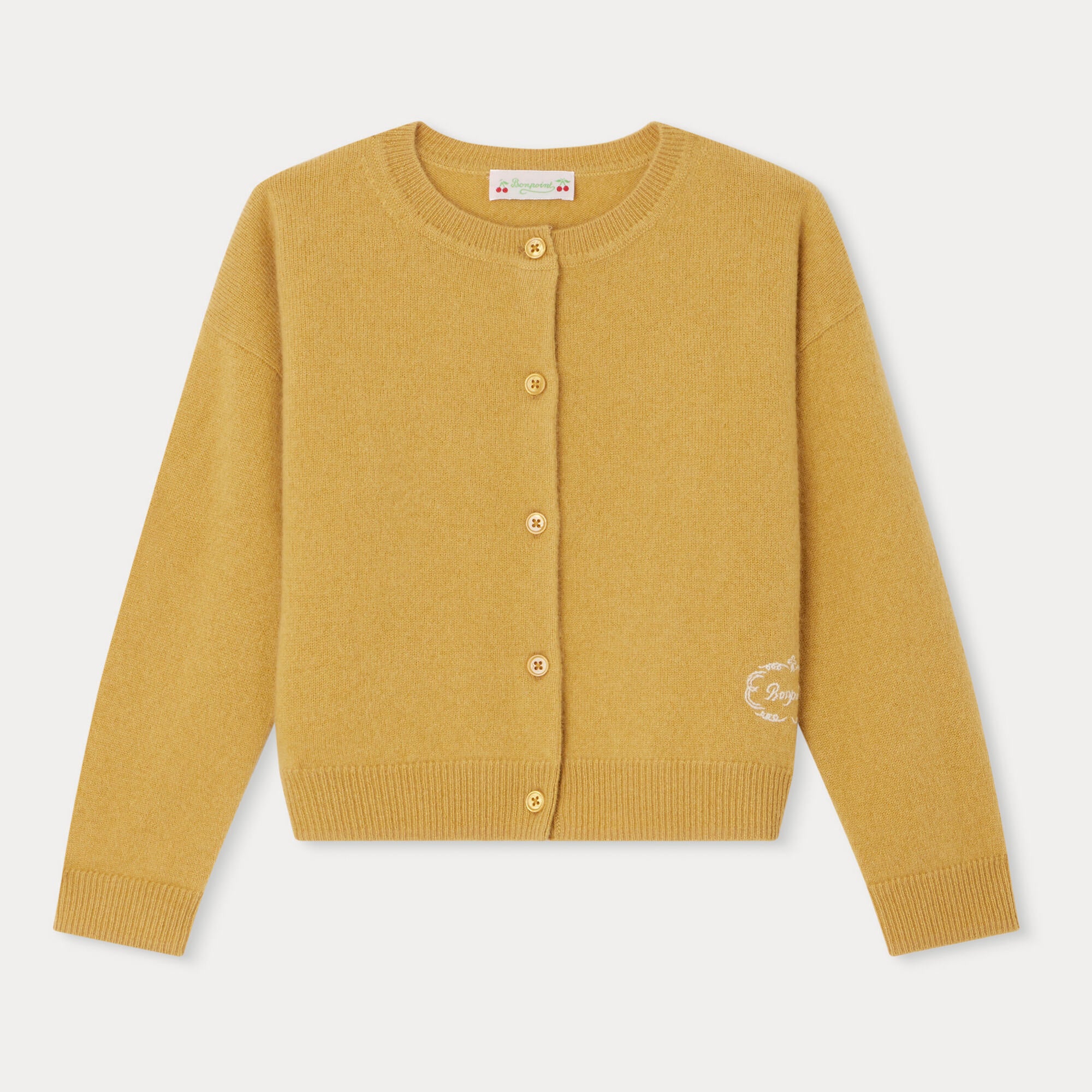 Girls Yellow Cashmere Cardigan