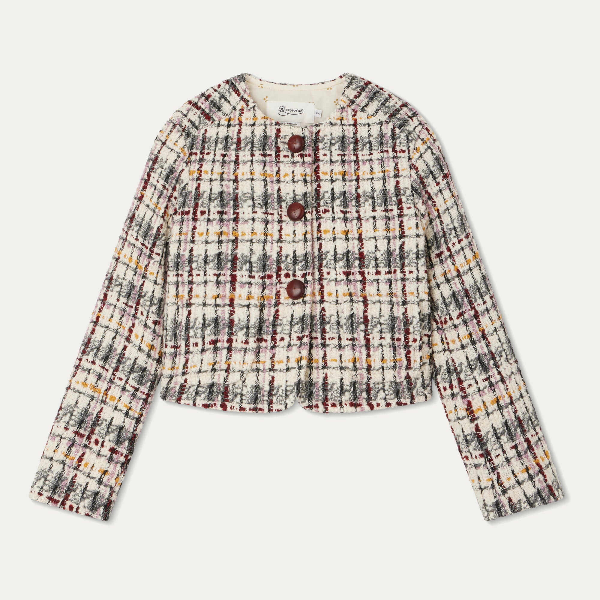 Girls Multicolor Check Jacket