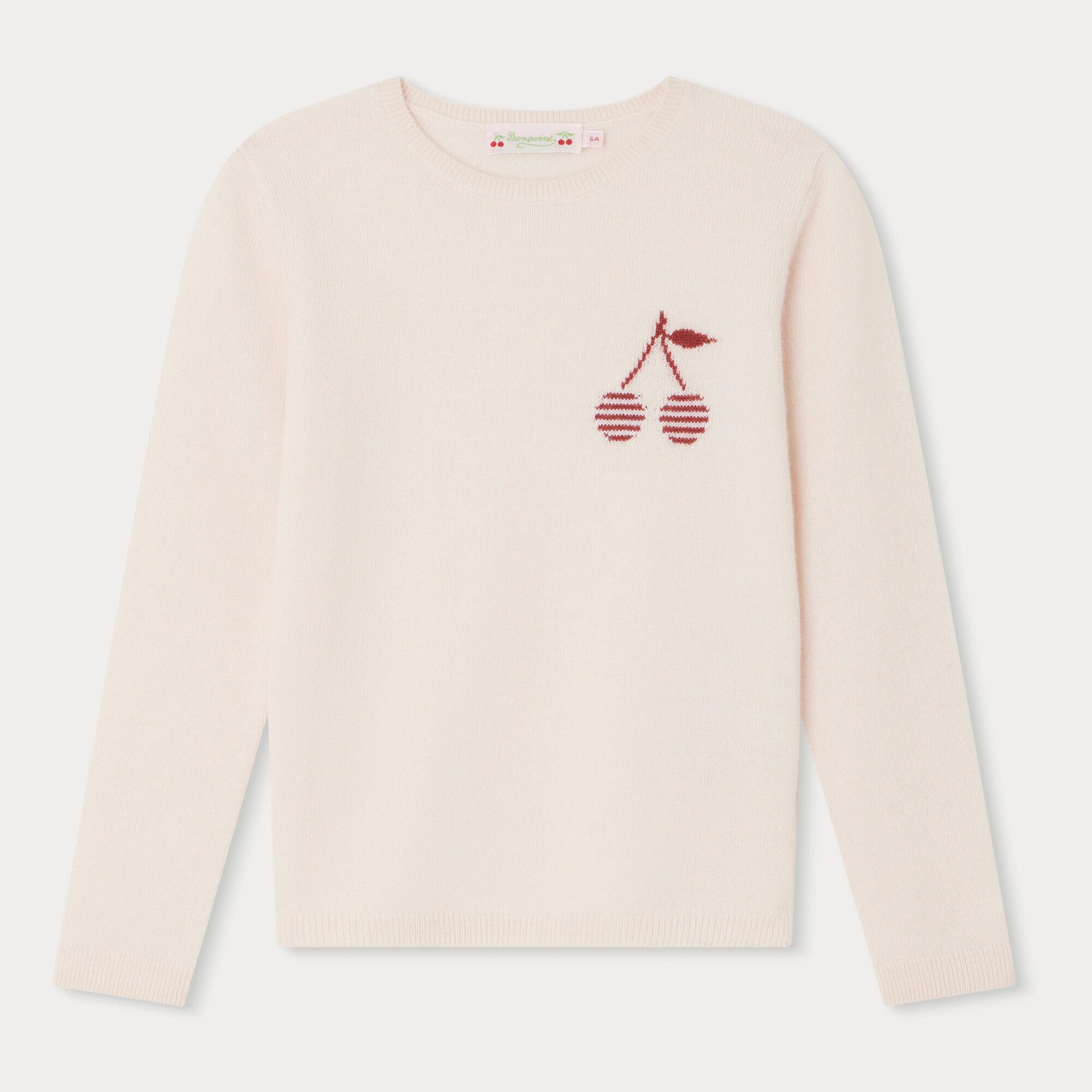 Girls Light Pink Logo Cashmere Sweater