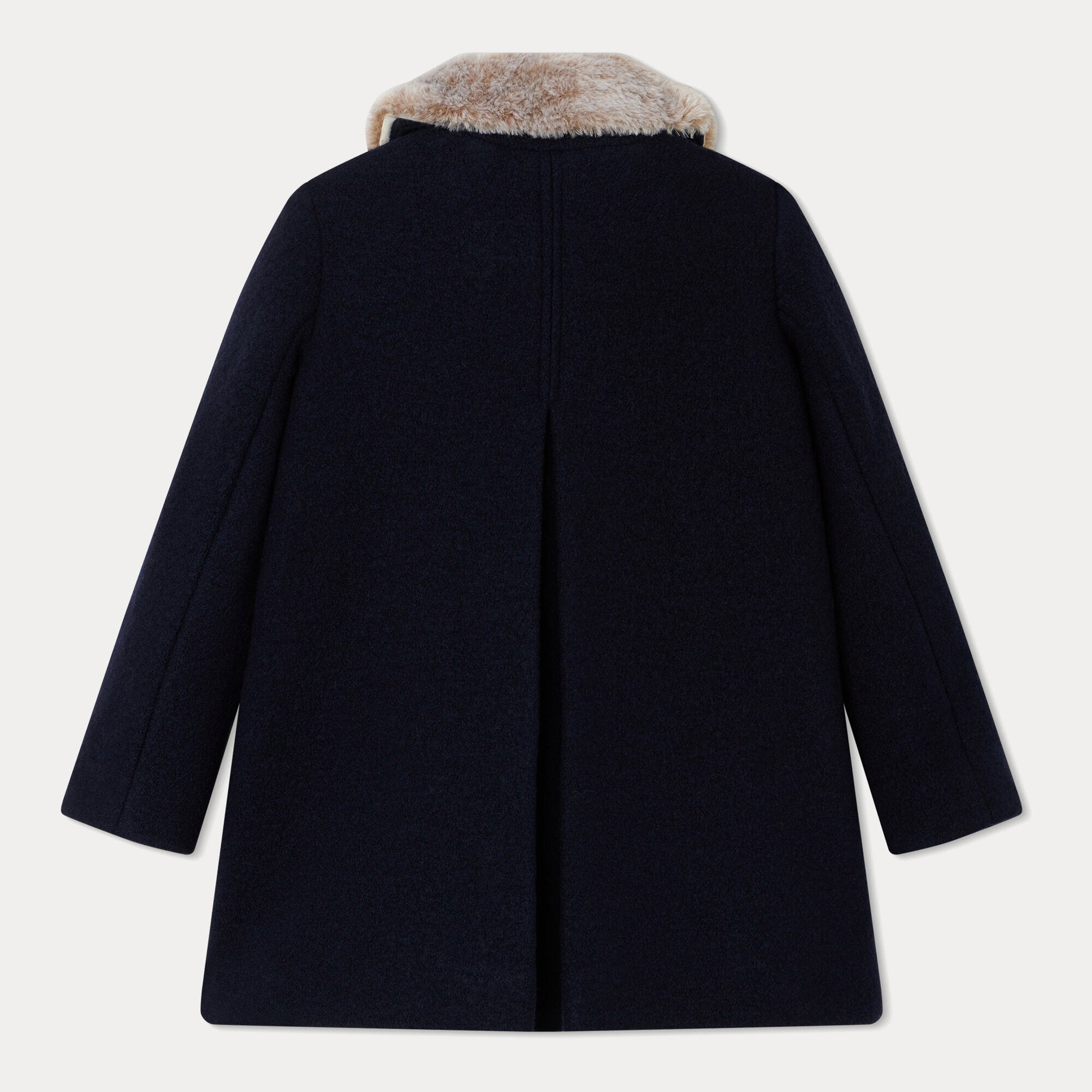 Girls Navy Wool Coat