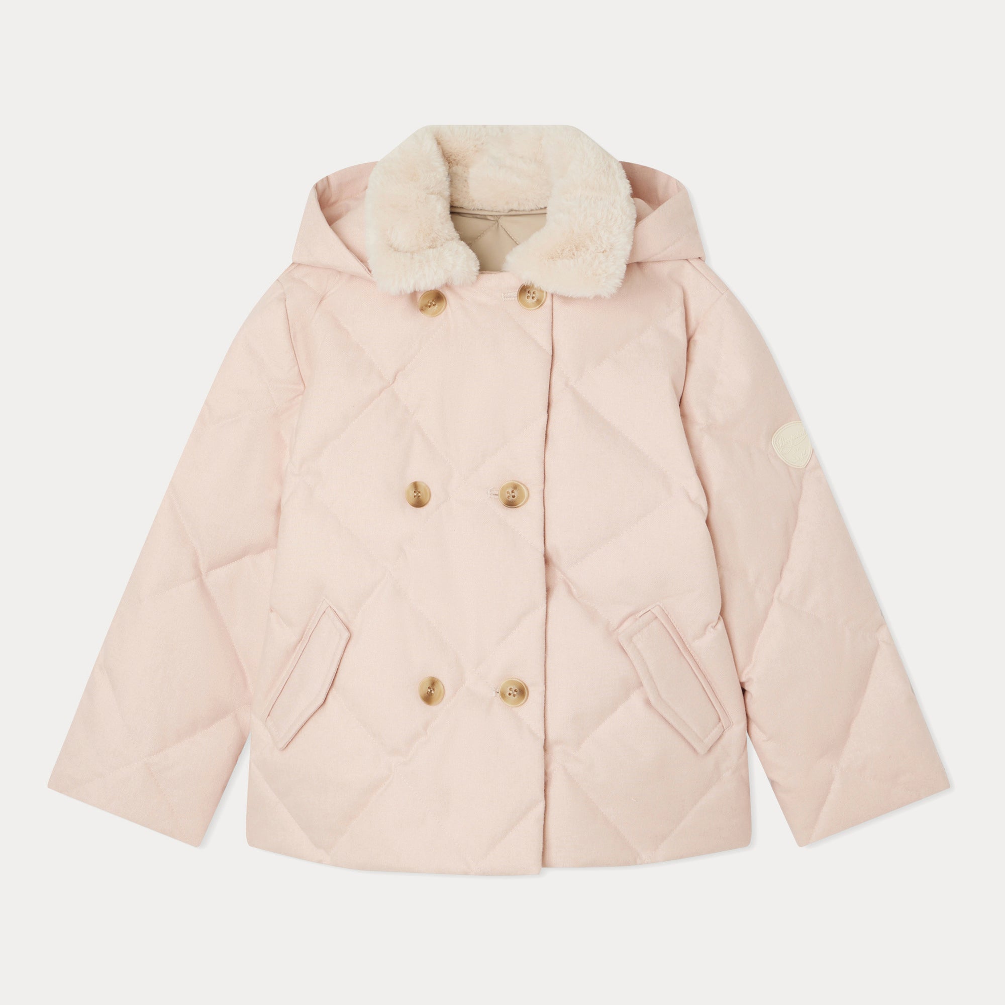 Girls Pink Padded Down Jacket