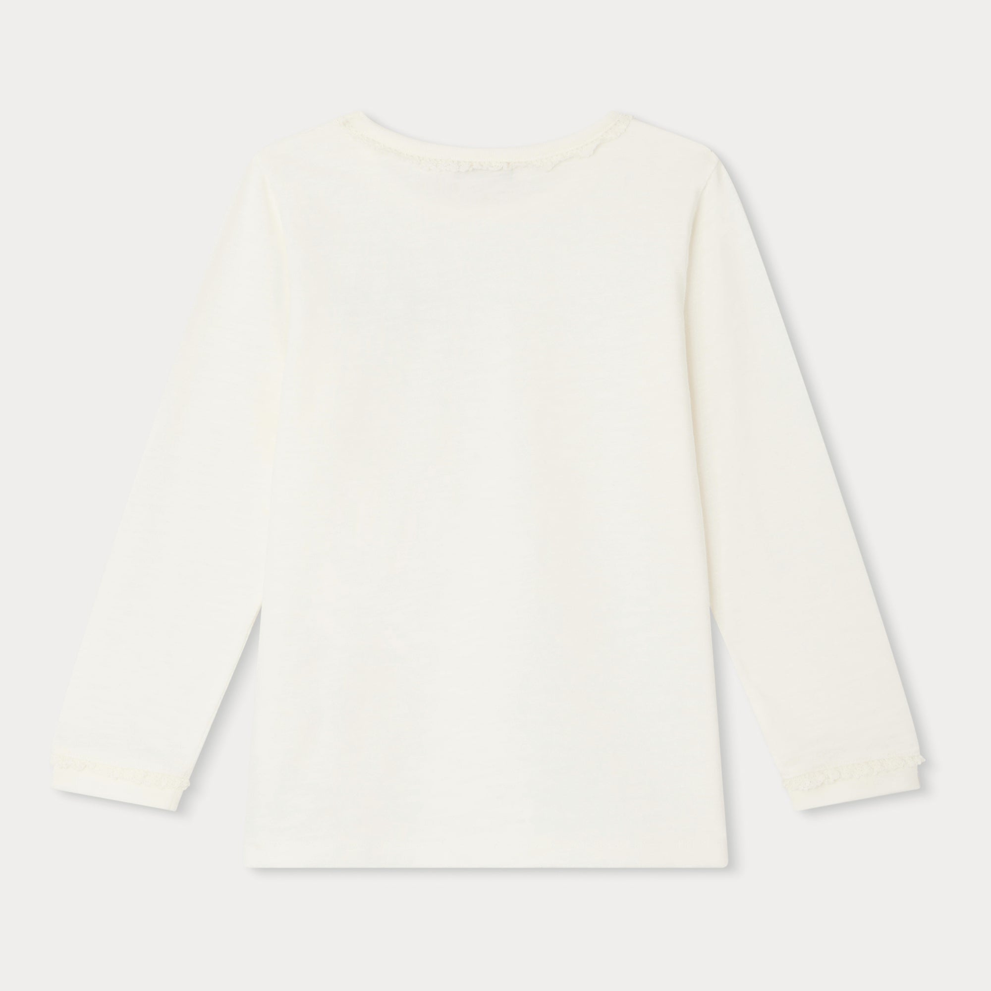 Girls White Cotton T-Shirt