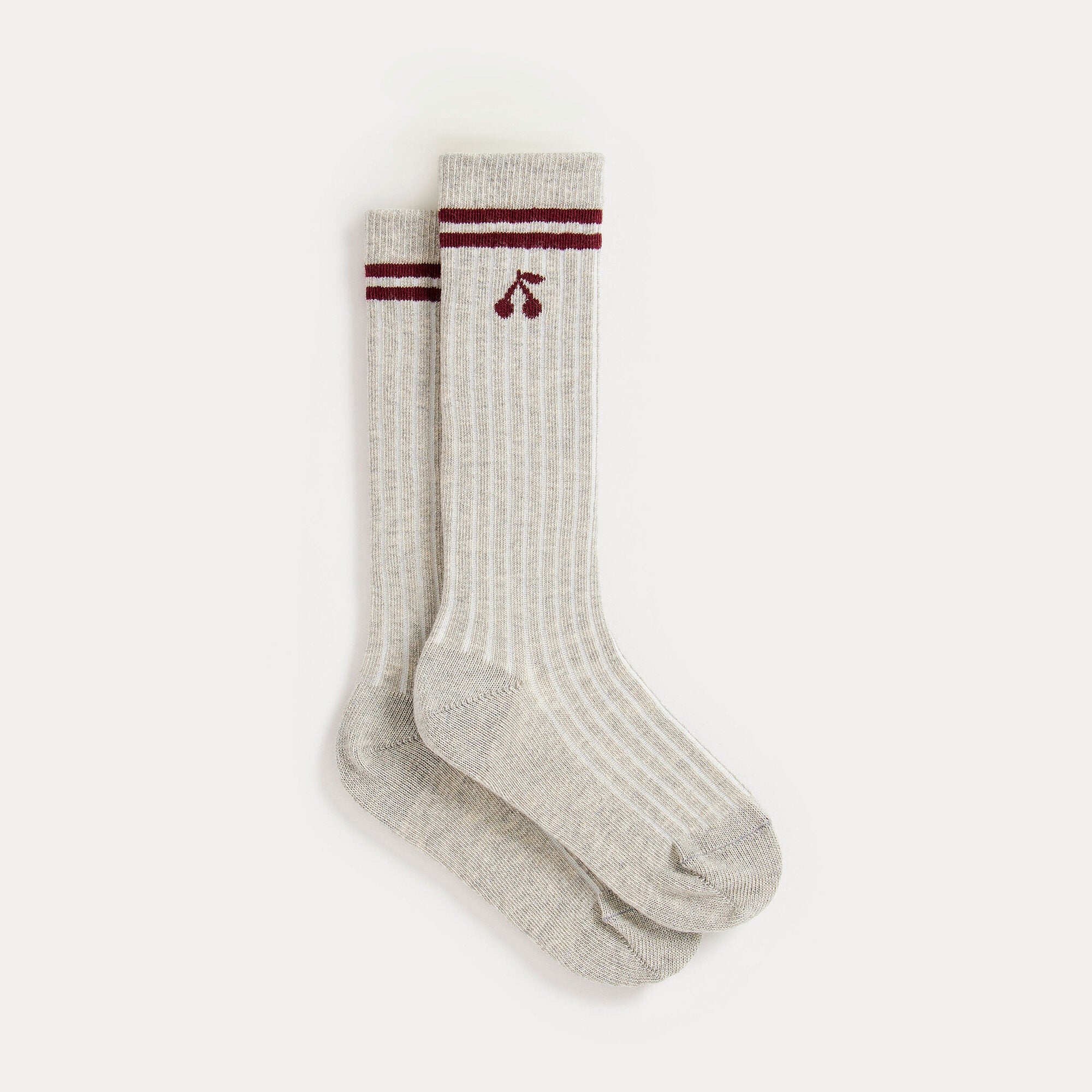 Girls Beige Logo Cotton Socks