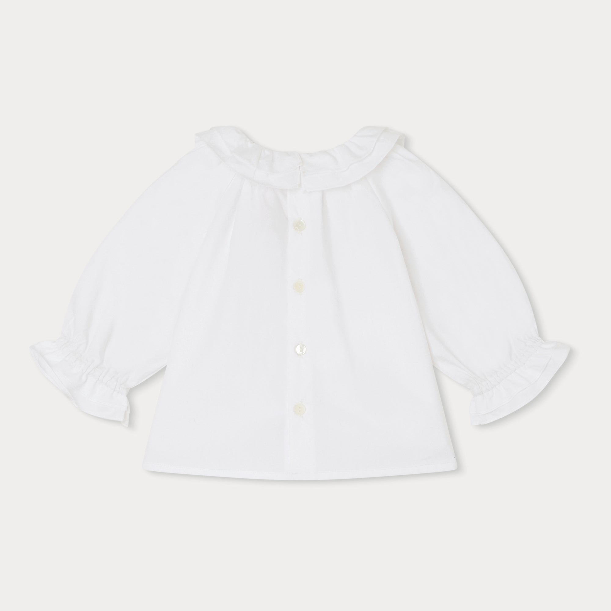 Baby Girls White Ruffle Cotton Top