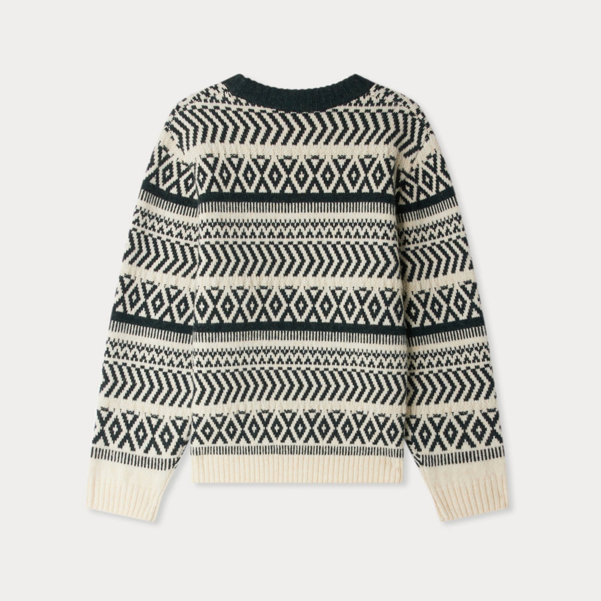 Boys Black Jacquard Wool Sweater