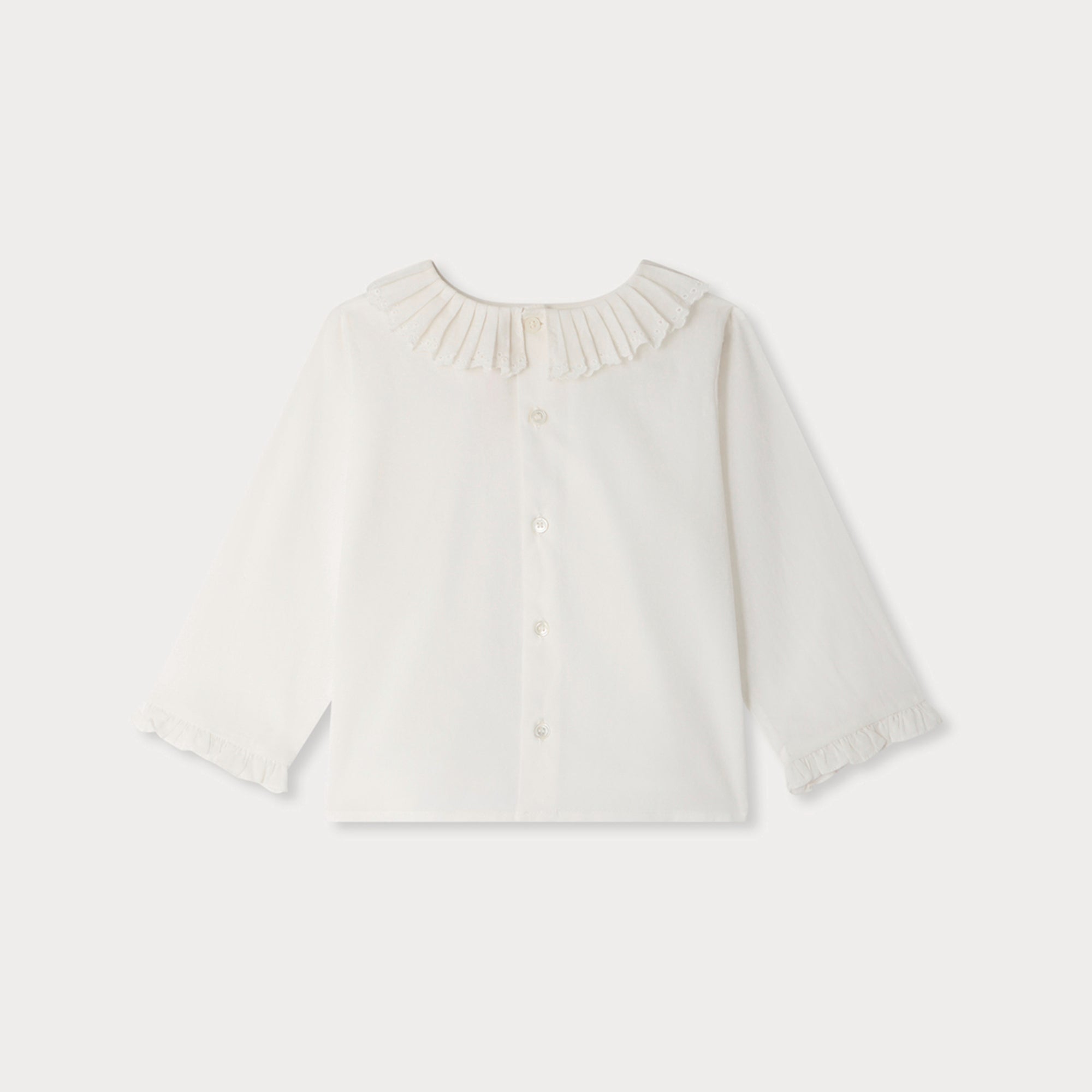 Baby Girls White Ruffled Cotton Blouse