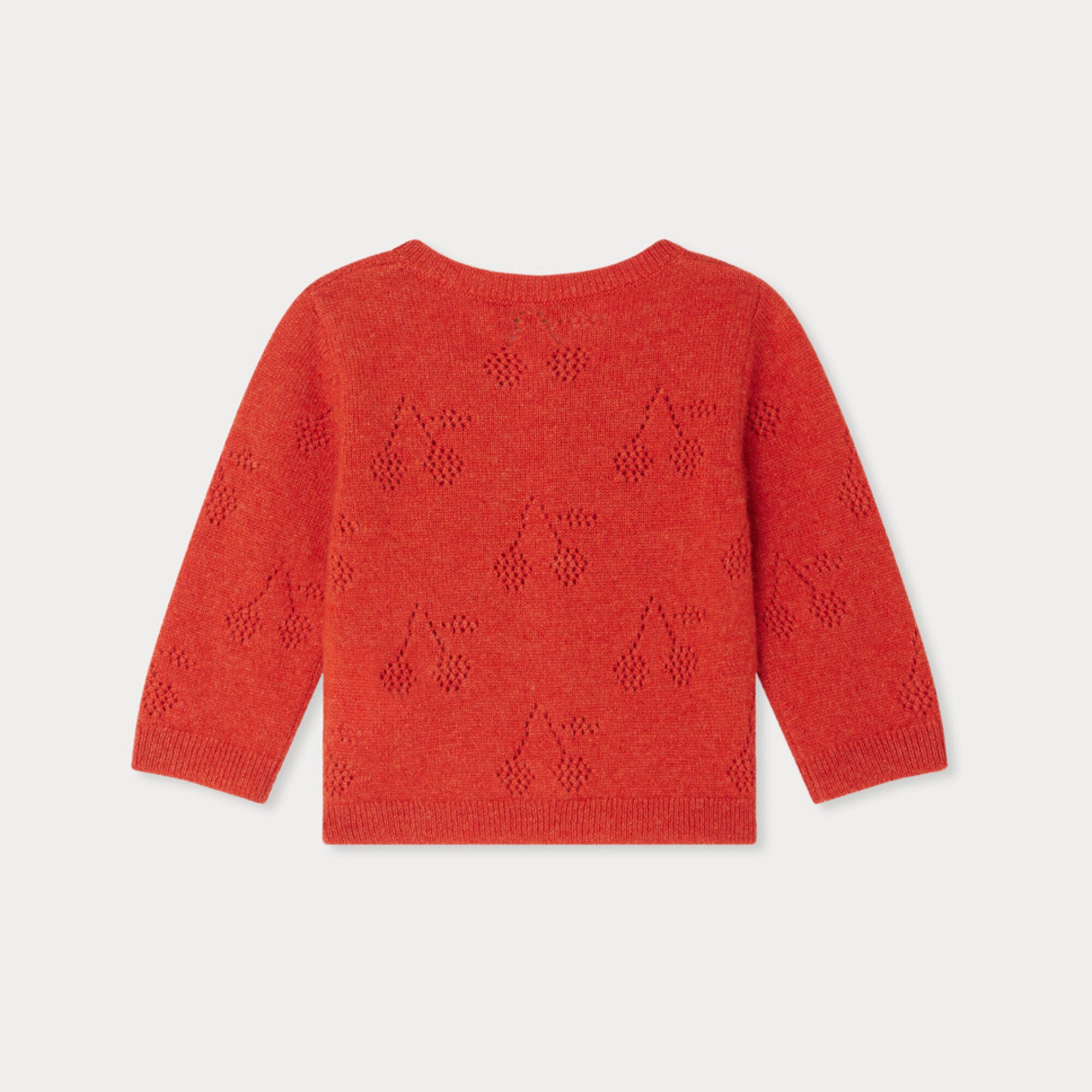 Baby Girls Red Cashmere Knit Cardigan