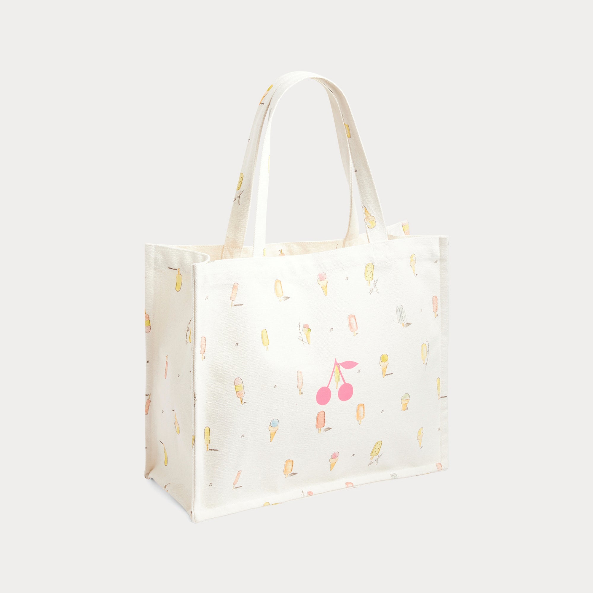 Girls Ivory Printed Handbag(35x14x28cm)
