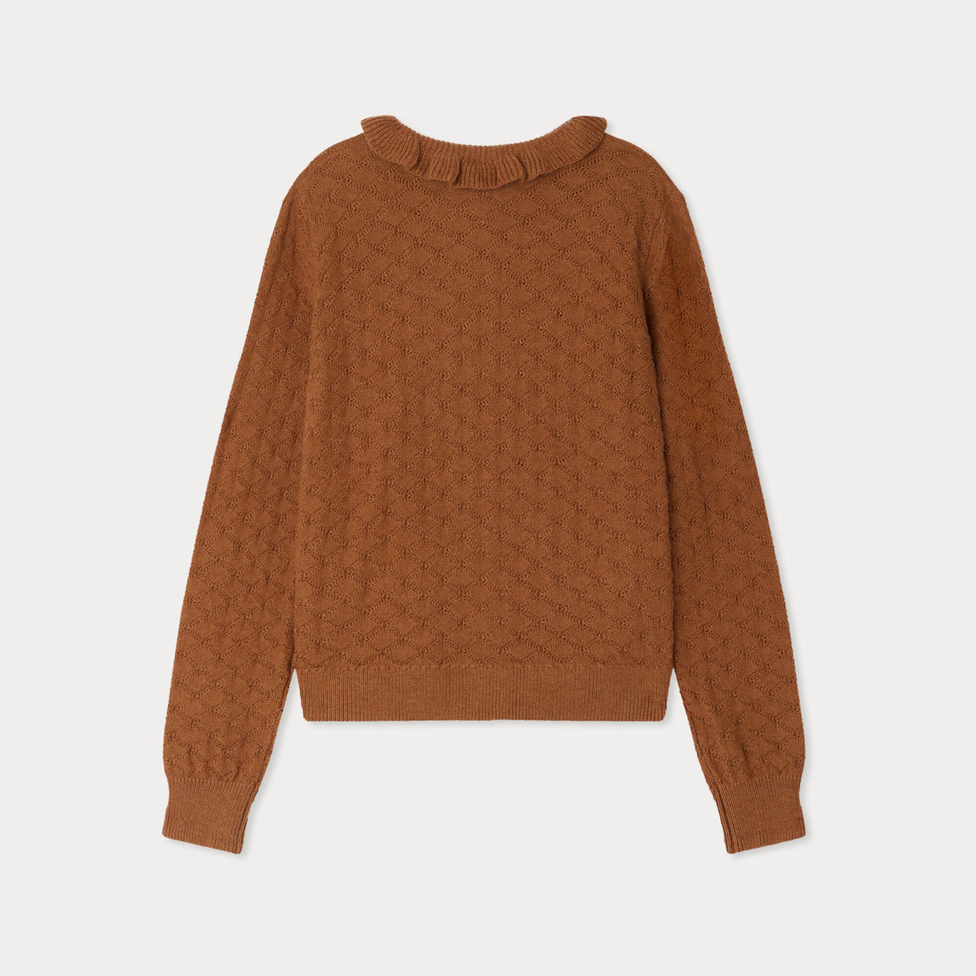 Girls Brown Cotton Cardigan