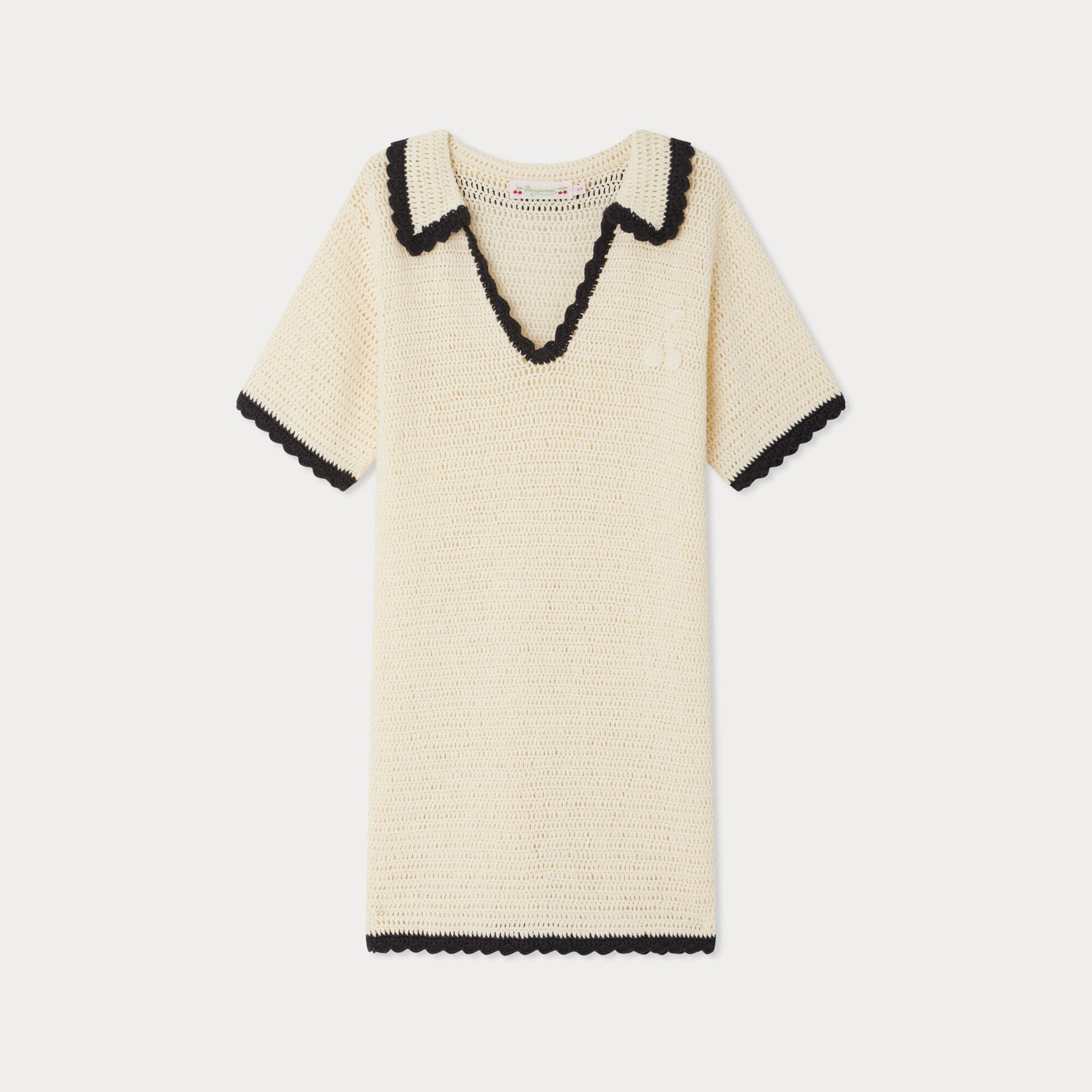 Girls White Cotton Knit Dress