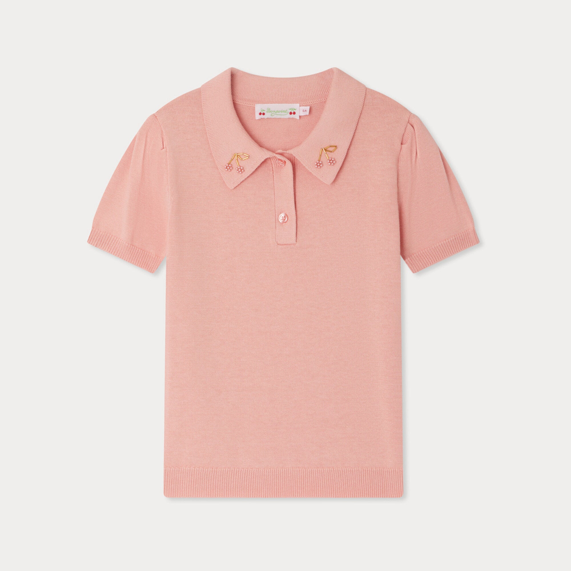 Girls Pink Cotton Polo Shirt