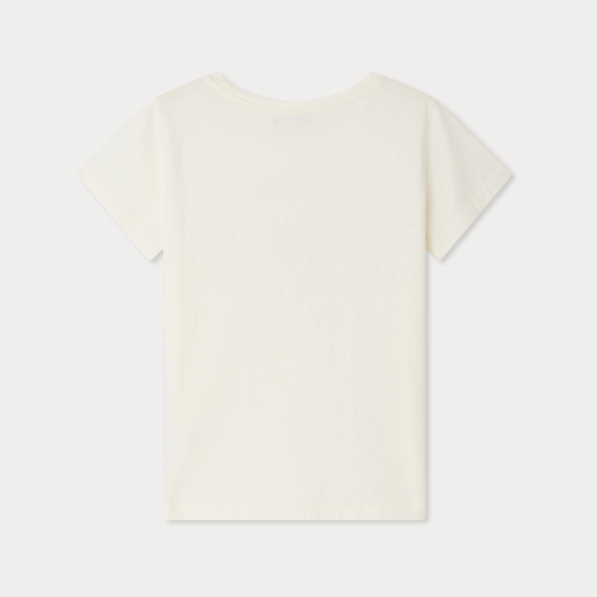 Girls Ivory Printed Cotton T-Shirt