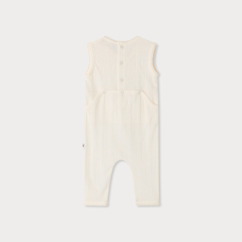 Baby Boys & Girls Ivory Cotton Babysuit