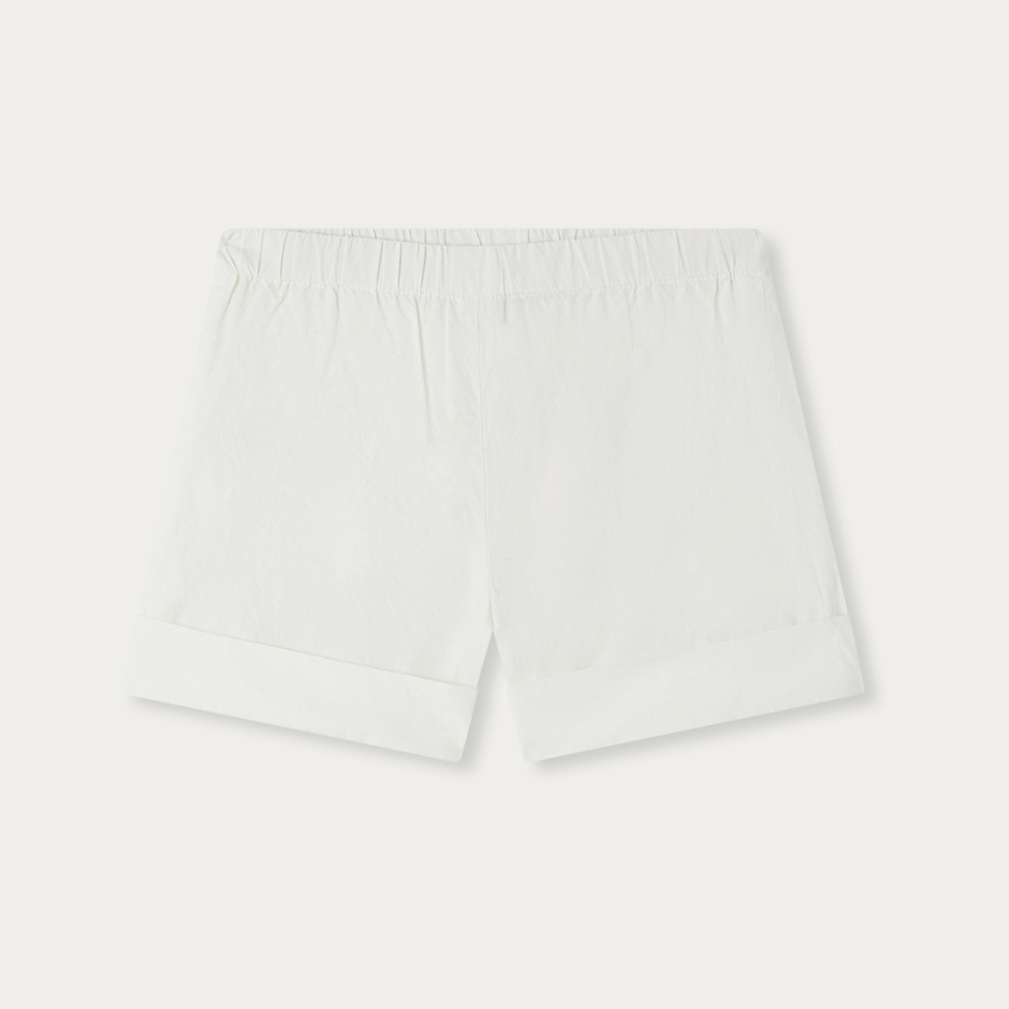Baby Girls White Cotton Shorts