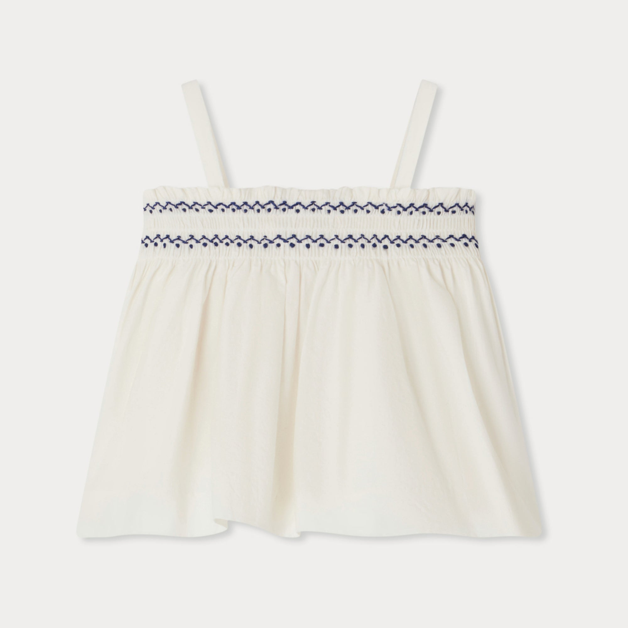 Baby Girls White Cotton Strap Top