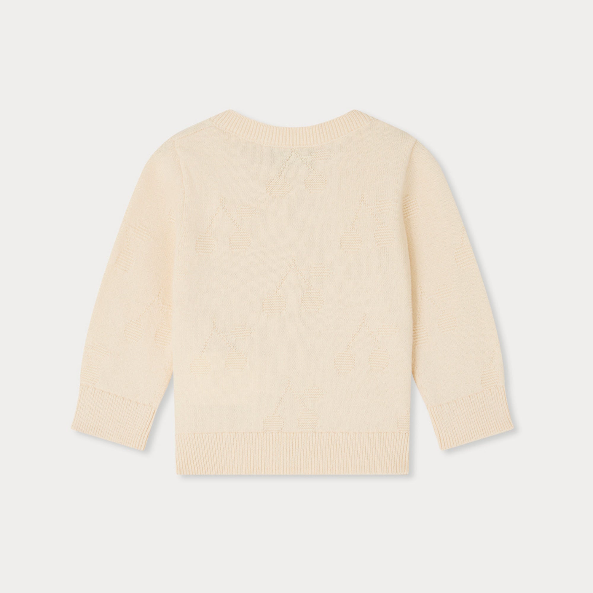 Baby Girls Ivory Jacquard Cotton Cardigan