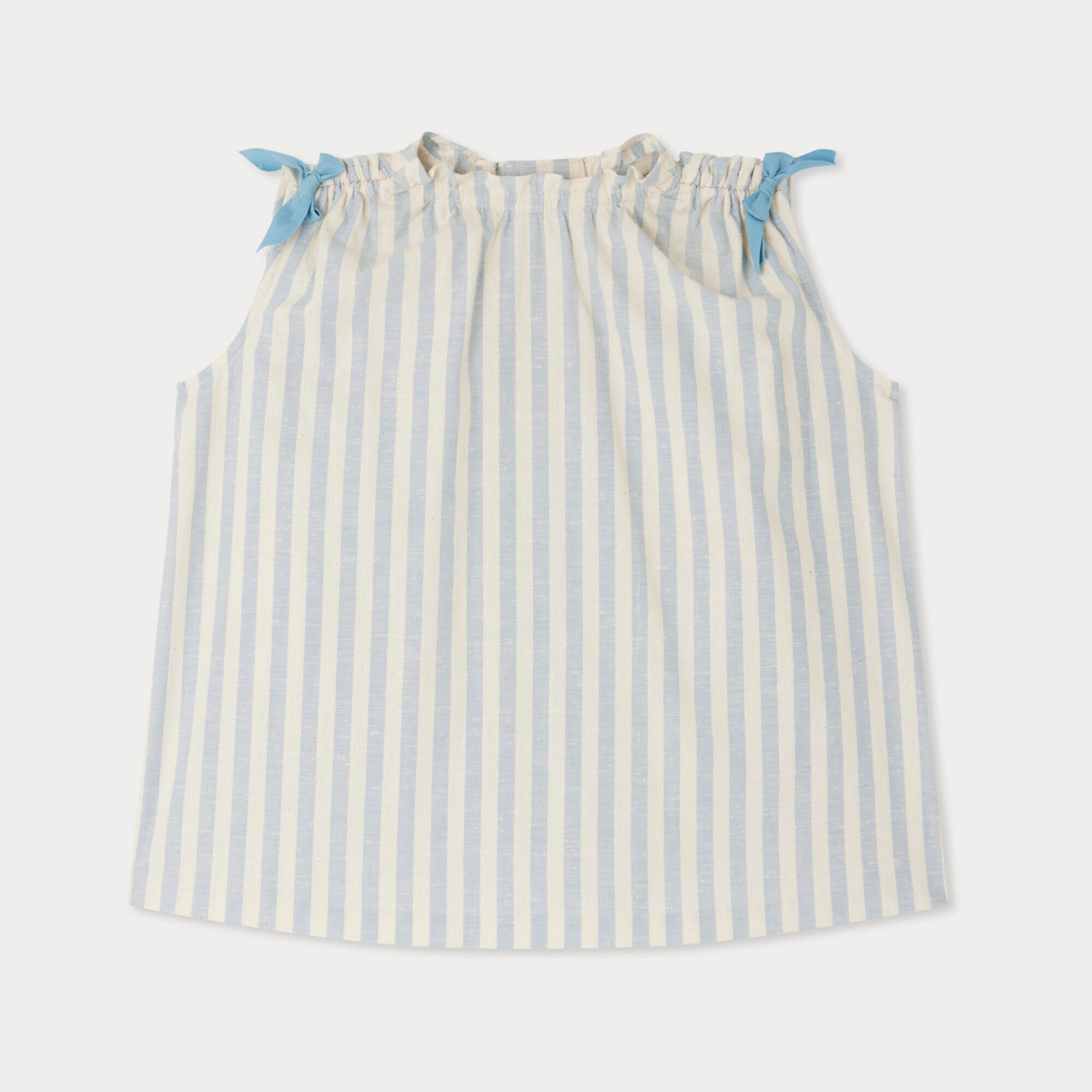 Baby Girls Blue Stripes Cotton Dress