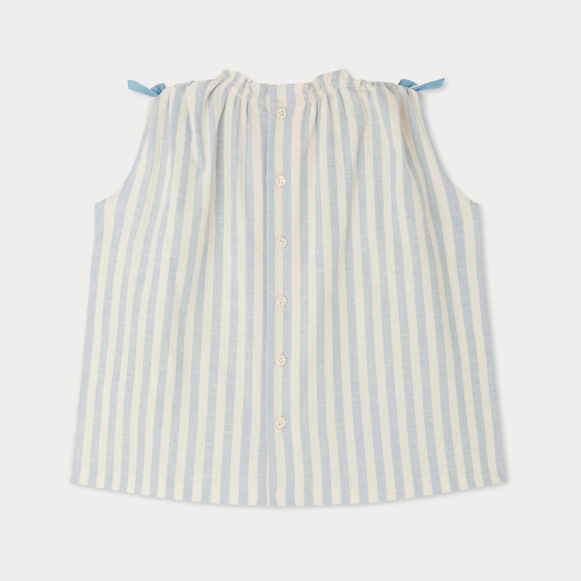 Baby Girls Blue Stripes Cotton Dress