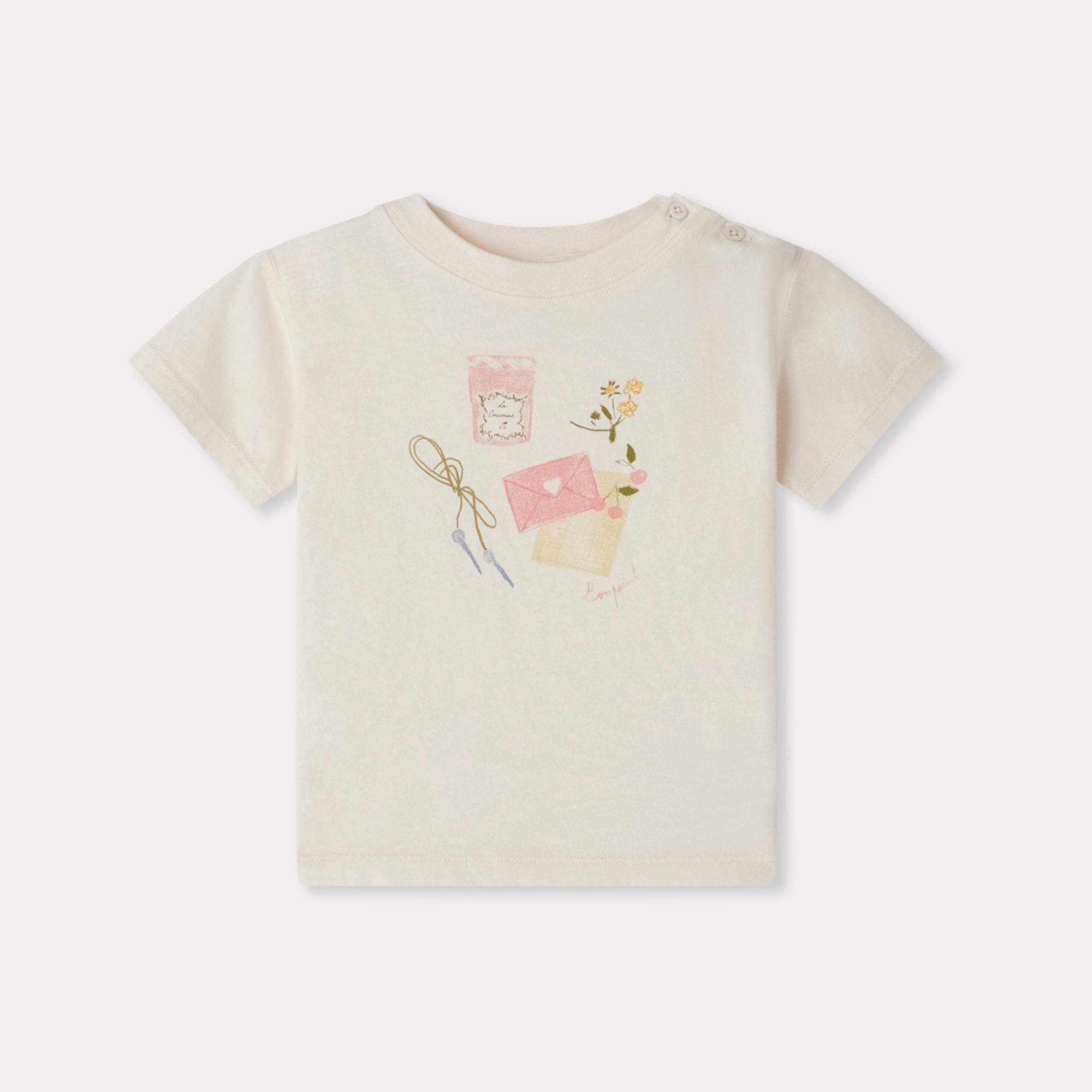 Baby Girls Pale Pink Printed Cotton T-Shirt