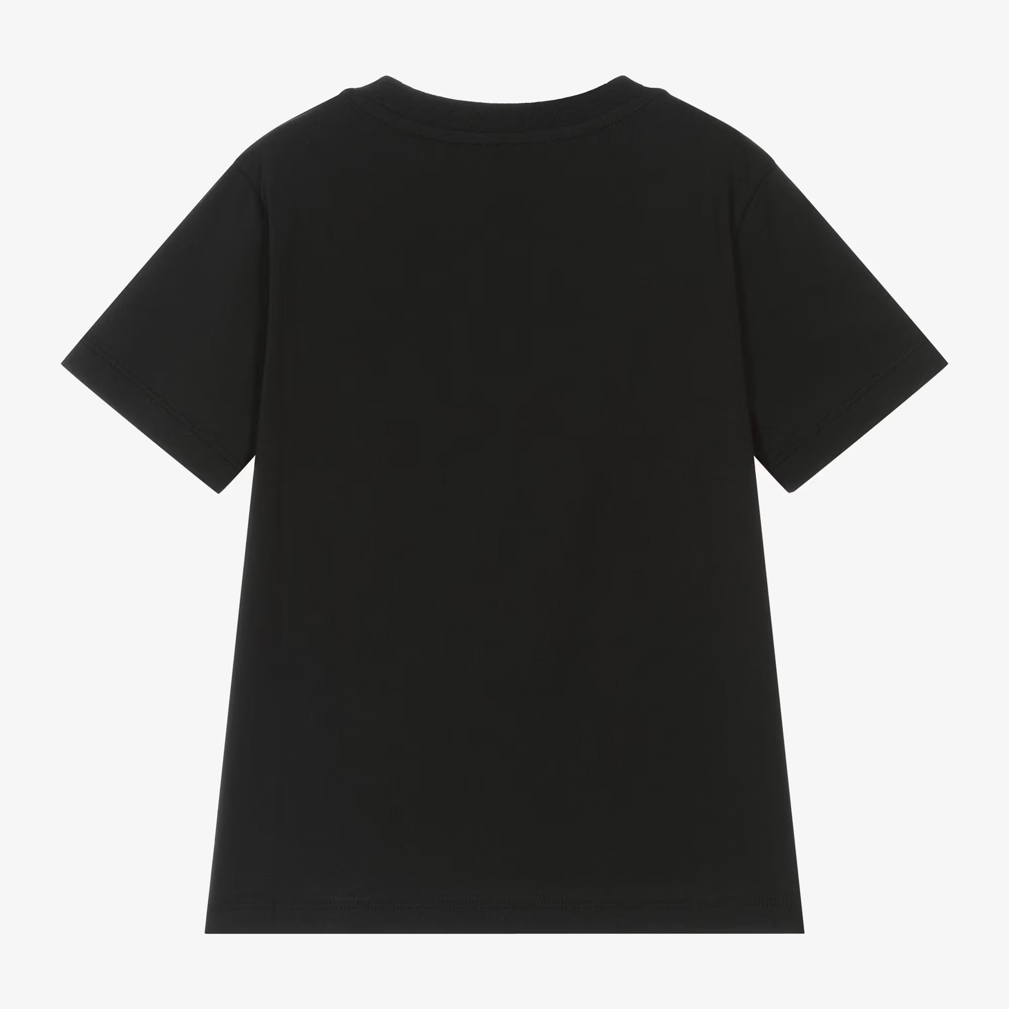 Boys Black Logo Cotton T-Shirt