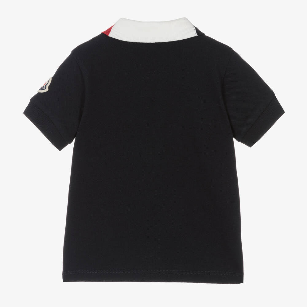 Baby Boys Blue Cotton Polo Shirt