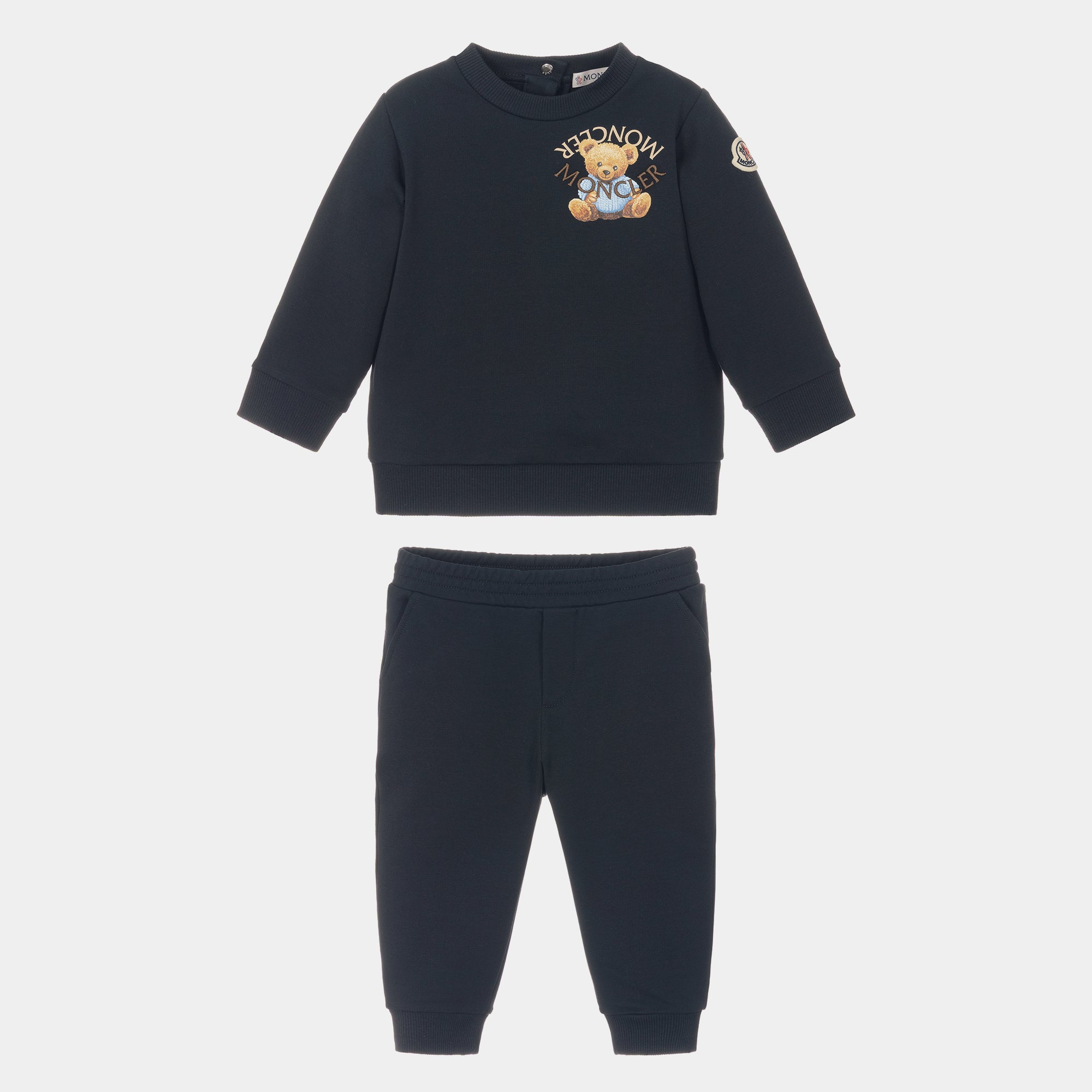 Baby Boys Navy Printed Cotton Set
