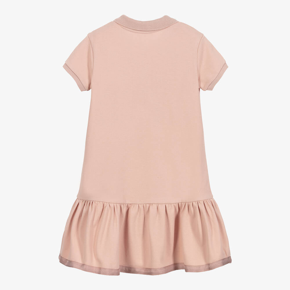 Girls Pink Cotton Polo Dress
