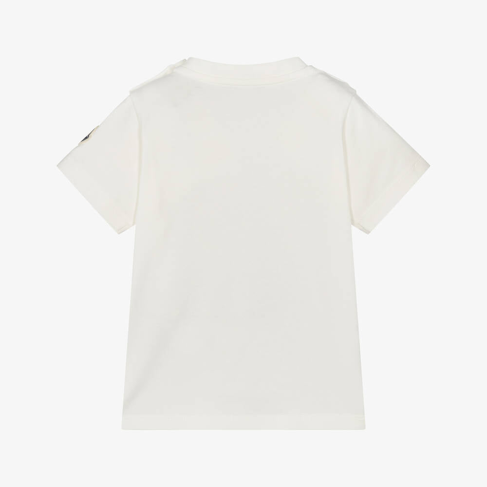 Baby Girls White Printed Cotton T-Shirt