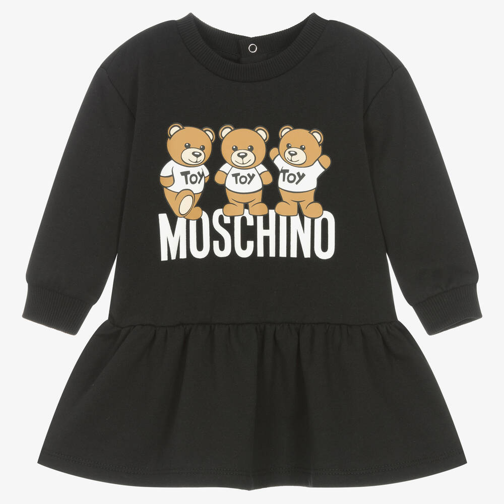 Baby Girls Black Printed Cotton Dress
