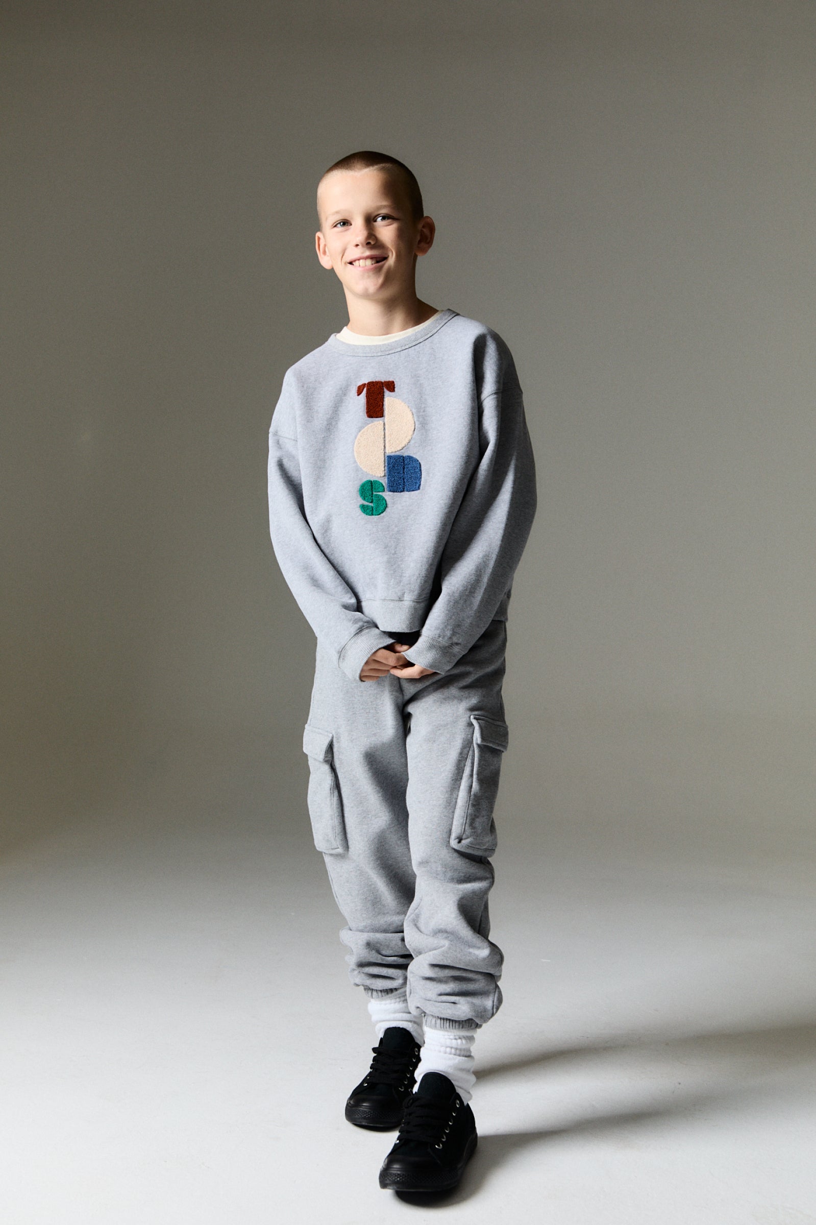 Boys Grey Cotton Sweatshirt