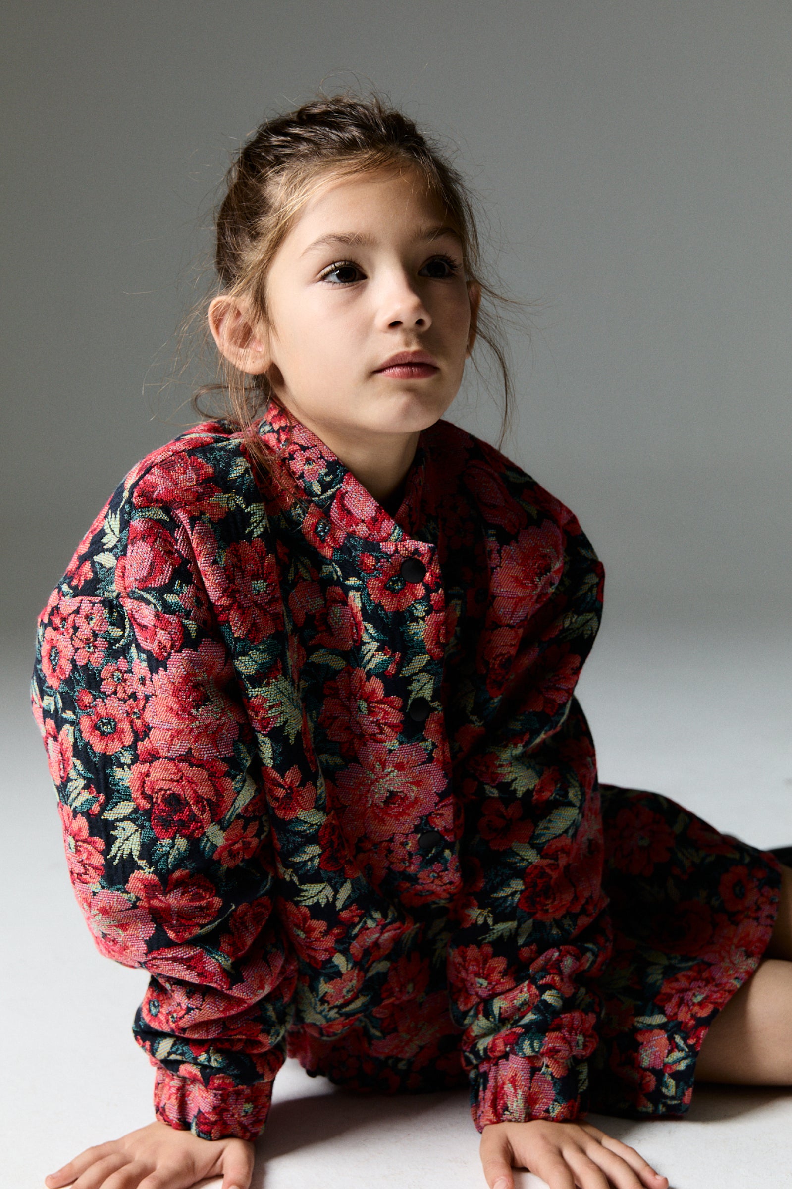 Girls Red Flower Jacket