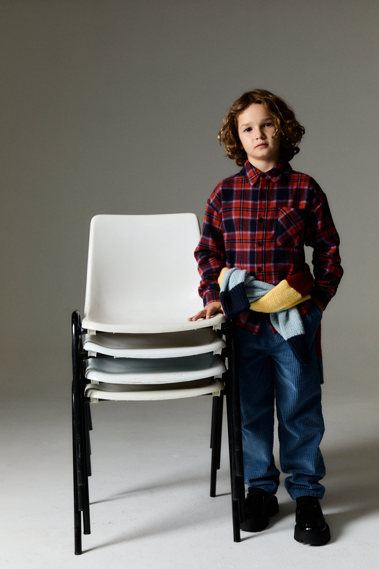 Boys Red Check Cotton Shirt