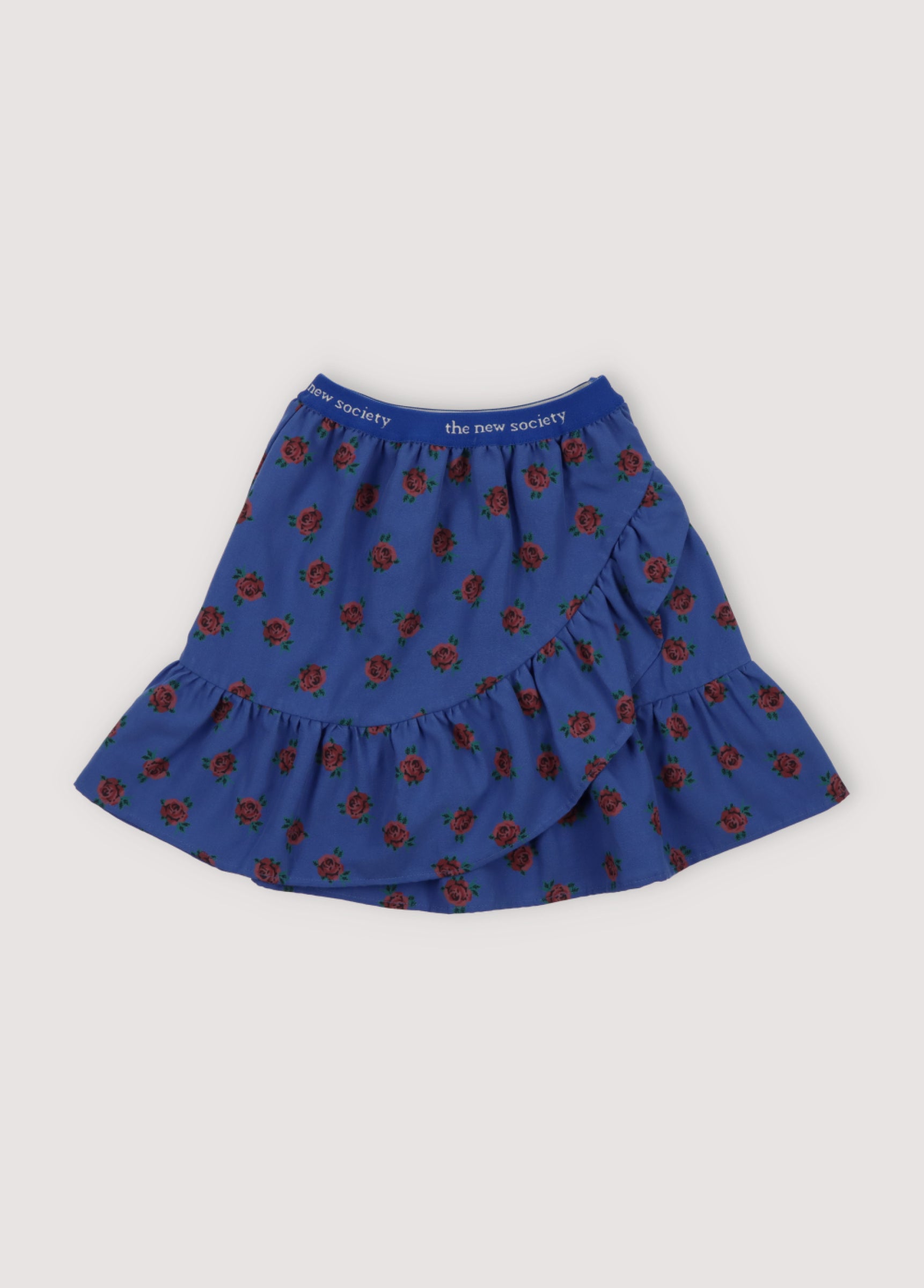 Girls Blue Floral Cotton Skirt