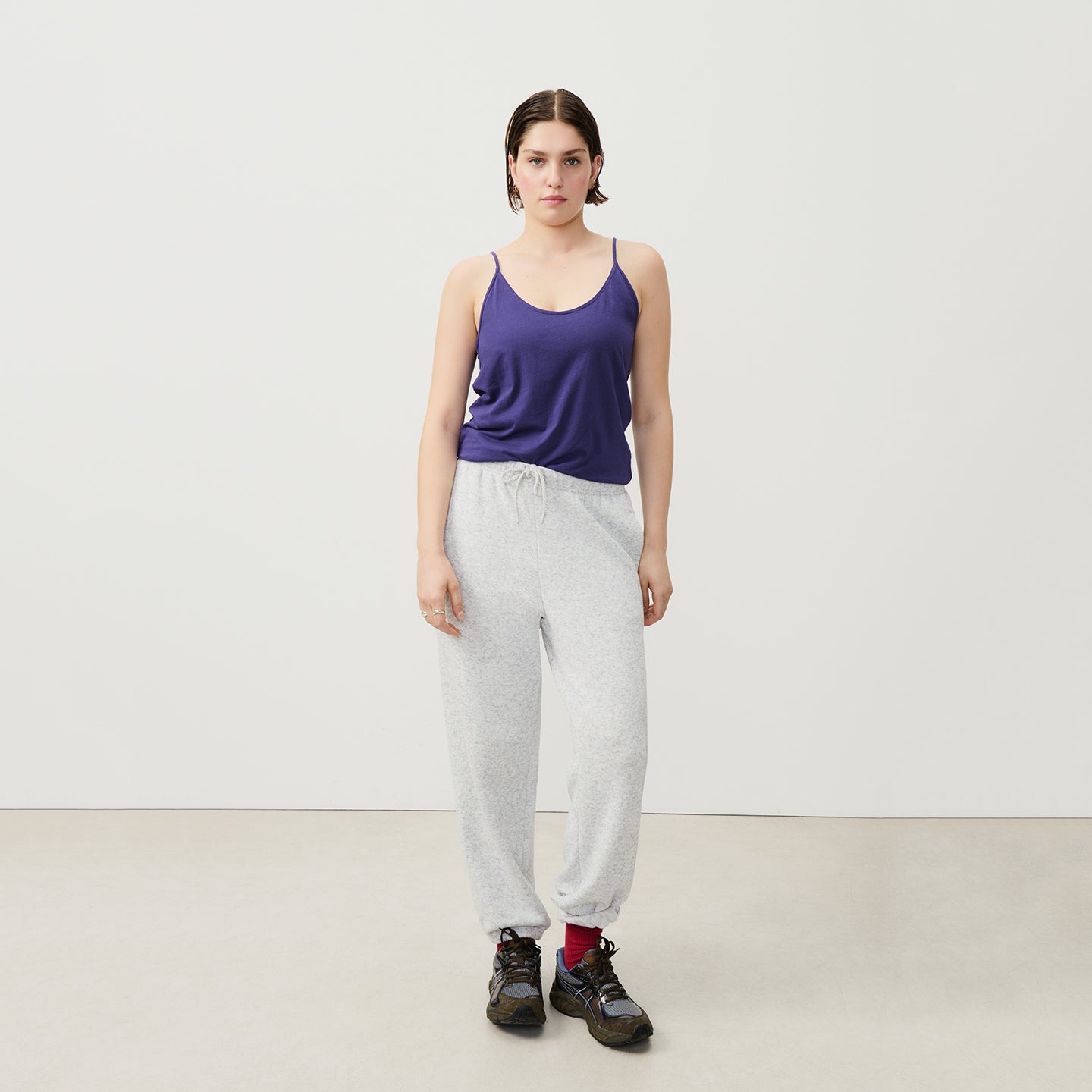 Women Purple Cotton Strap Vest